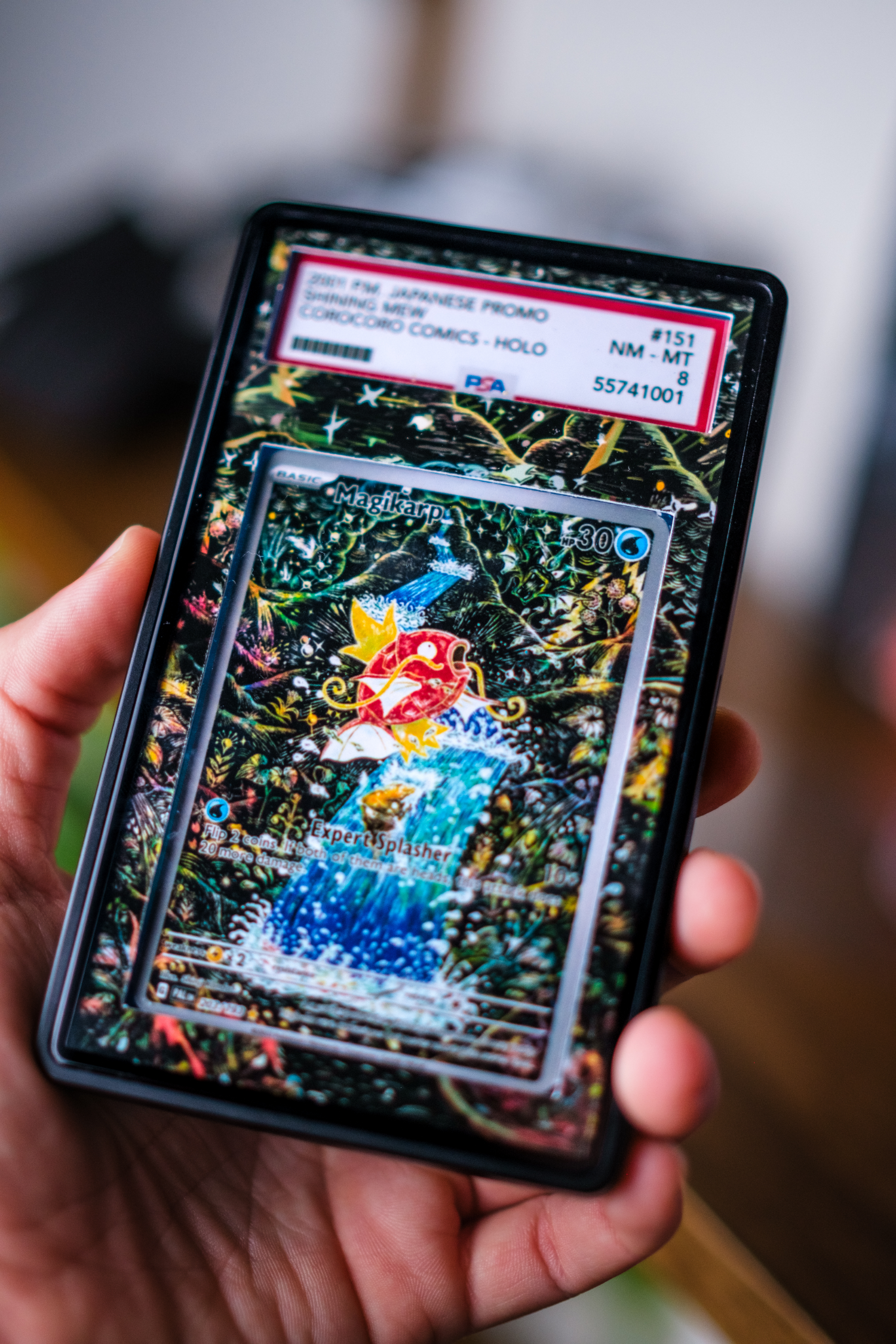 Magikarp IR PSA CGC Beckett | Display Case Extended Art for Graded Pokemon Card