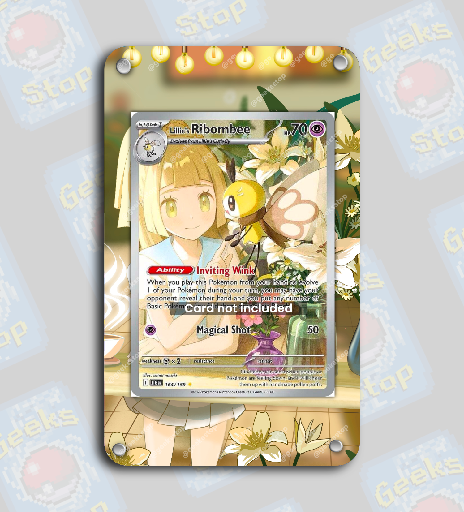 Lillie's Ribombee AR | Extended Art Display Case for Pokemon Journey T GeeksStop Lillie's Ribombee AR | Extended Art Display Case for Pokemon Journey T GeeksStop