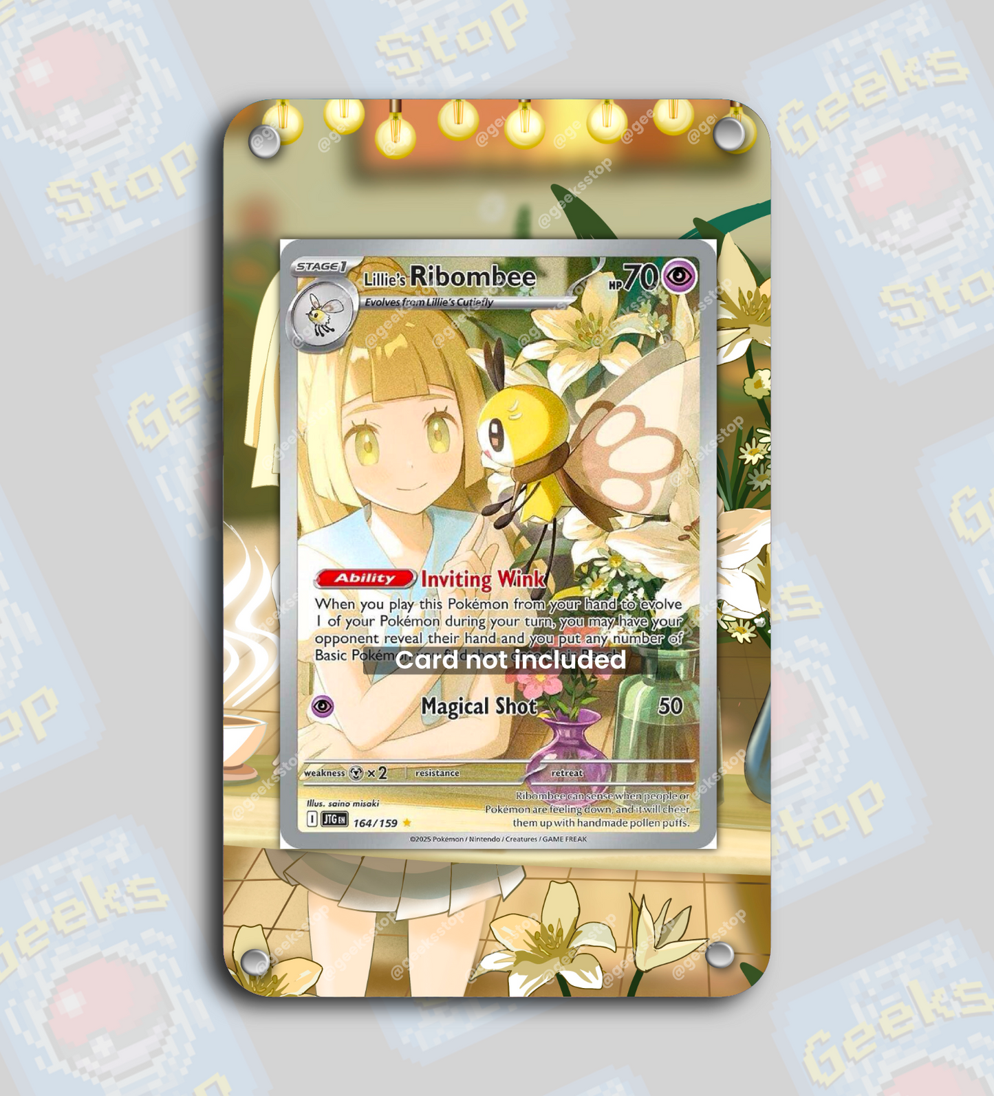 Lillie’s Ribombee AR | Extended Art Display Case for Pokemon Journey Together Card