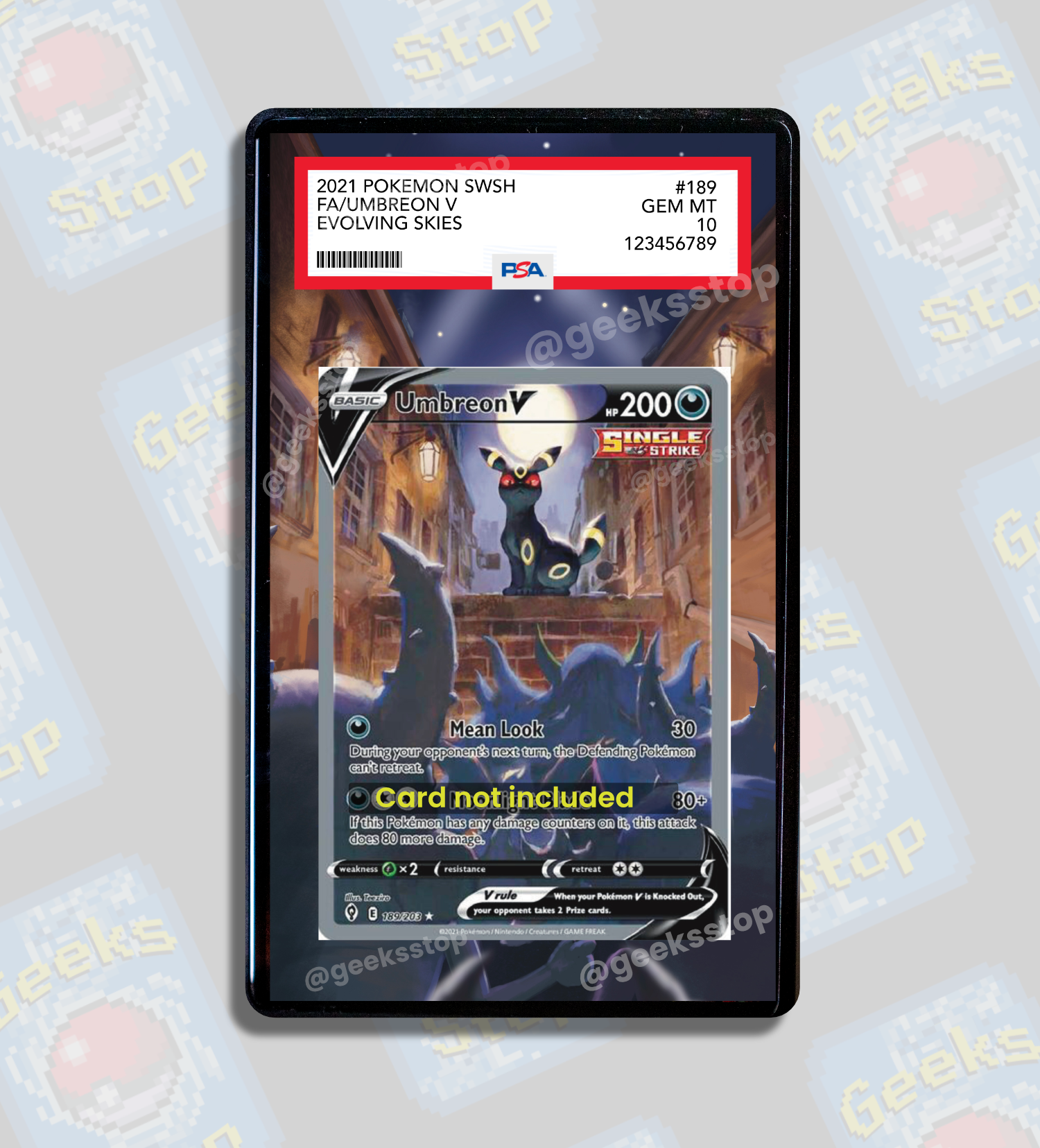 Umbreon V Alt Art PSA CGC Beckett | Display Case Extended Art for Grad GeeksStop Umbreon V Alt Art PSA CGC Beckett | Display Case Extended Art for Grad GeeksStop