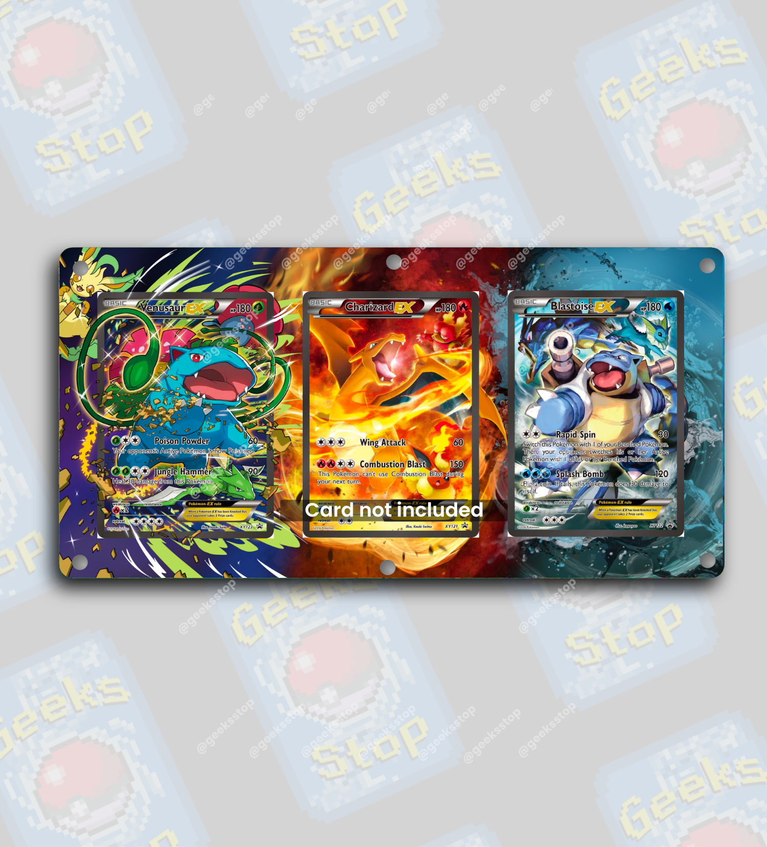 Charizard Blastoise Venusaur XY Promos | Extended Art Display Case for Pokemon Card