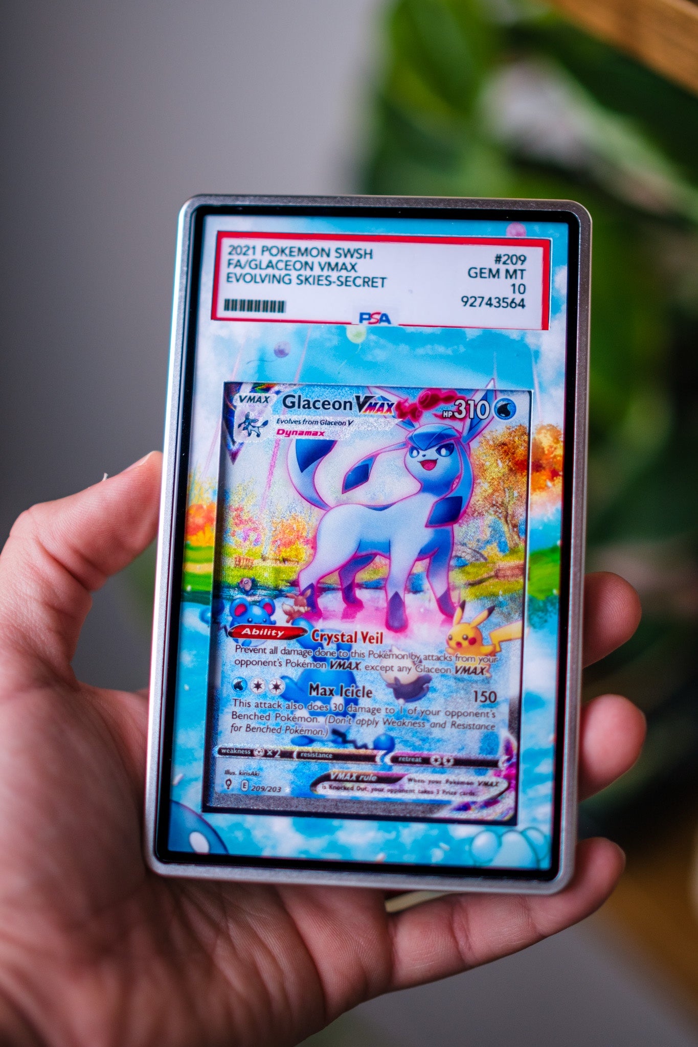 Glaceon VMAX Alt Art PSA CGC Beckett | Display Case Extended Art for Pokémon Card