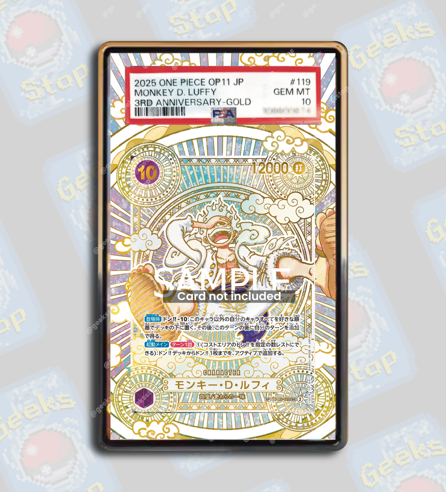 Luffy SP Gold Anniversary PSA TAG Beckett | Extended Art Display Case for One Piece Card