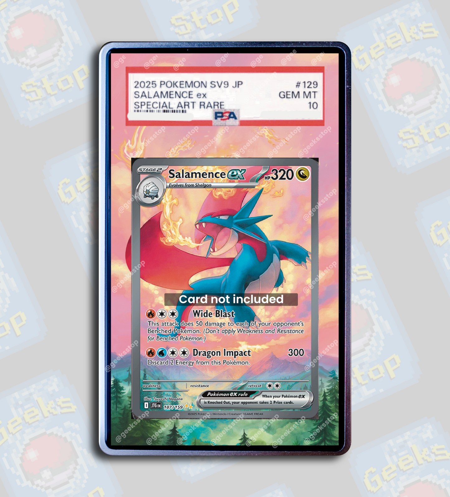 Salamence ex SAR | PSA TAG CGC Beckett Extended Art Display Case for Pokemon Journey Together Card