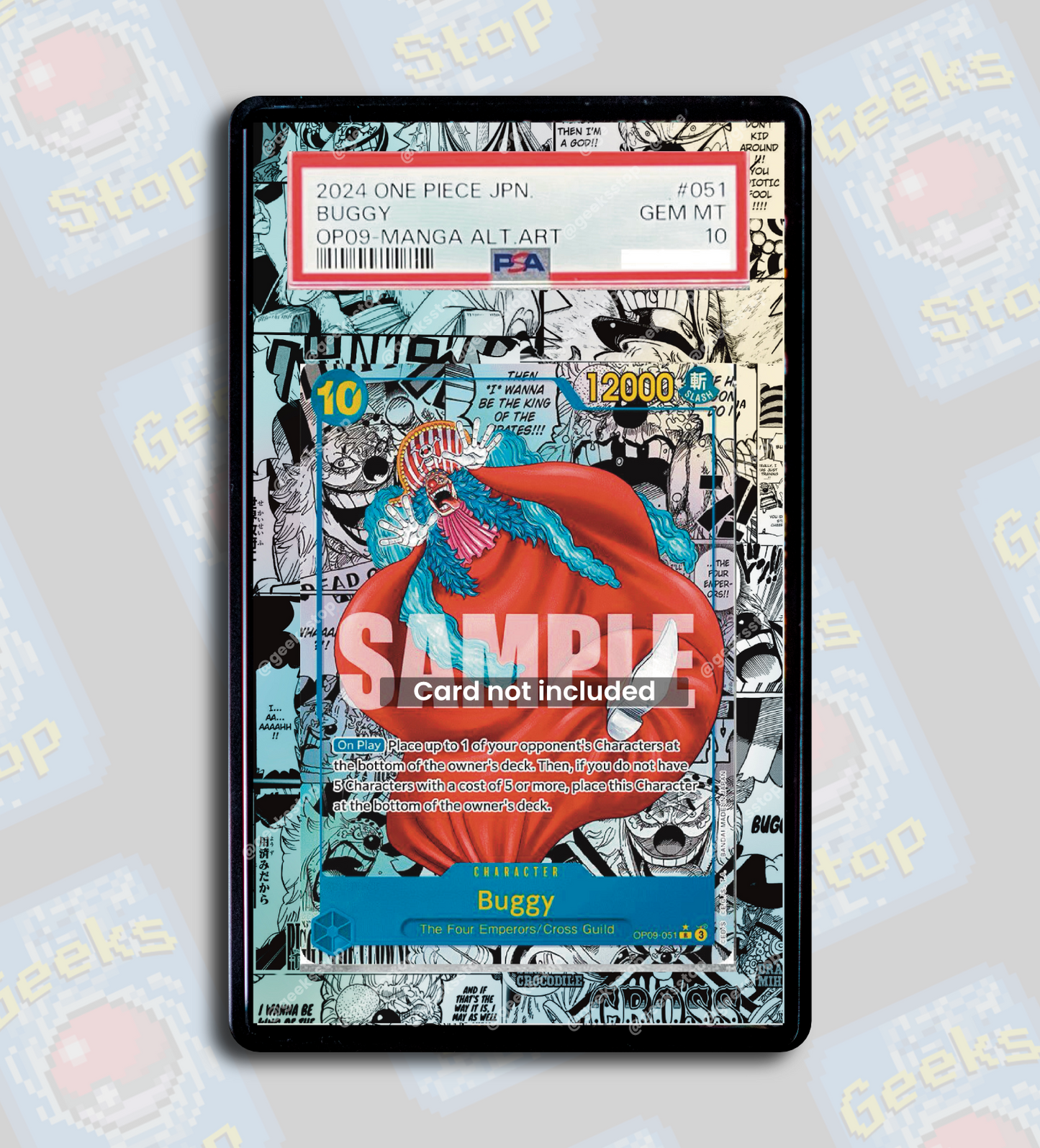 Buggy OP09 Manga PSA CGC Beckett | Extended Art Display Case for Graded One Piece Card