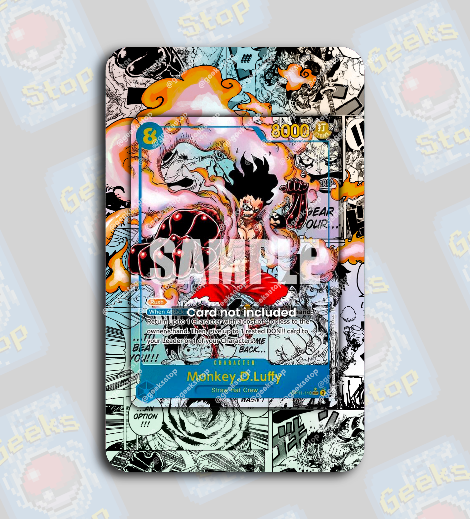Luffy OP11 Gear 4 Manga | Extended Art Display Case for One Piece Card GeeksStop Luffy OP11 Gear 4 Manga | Extended Art Display Case for One Piece Card GeeksStop