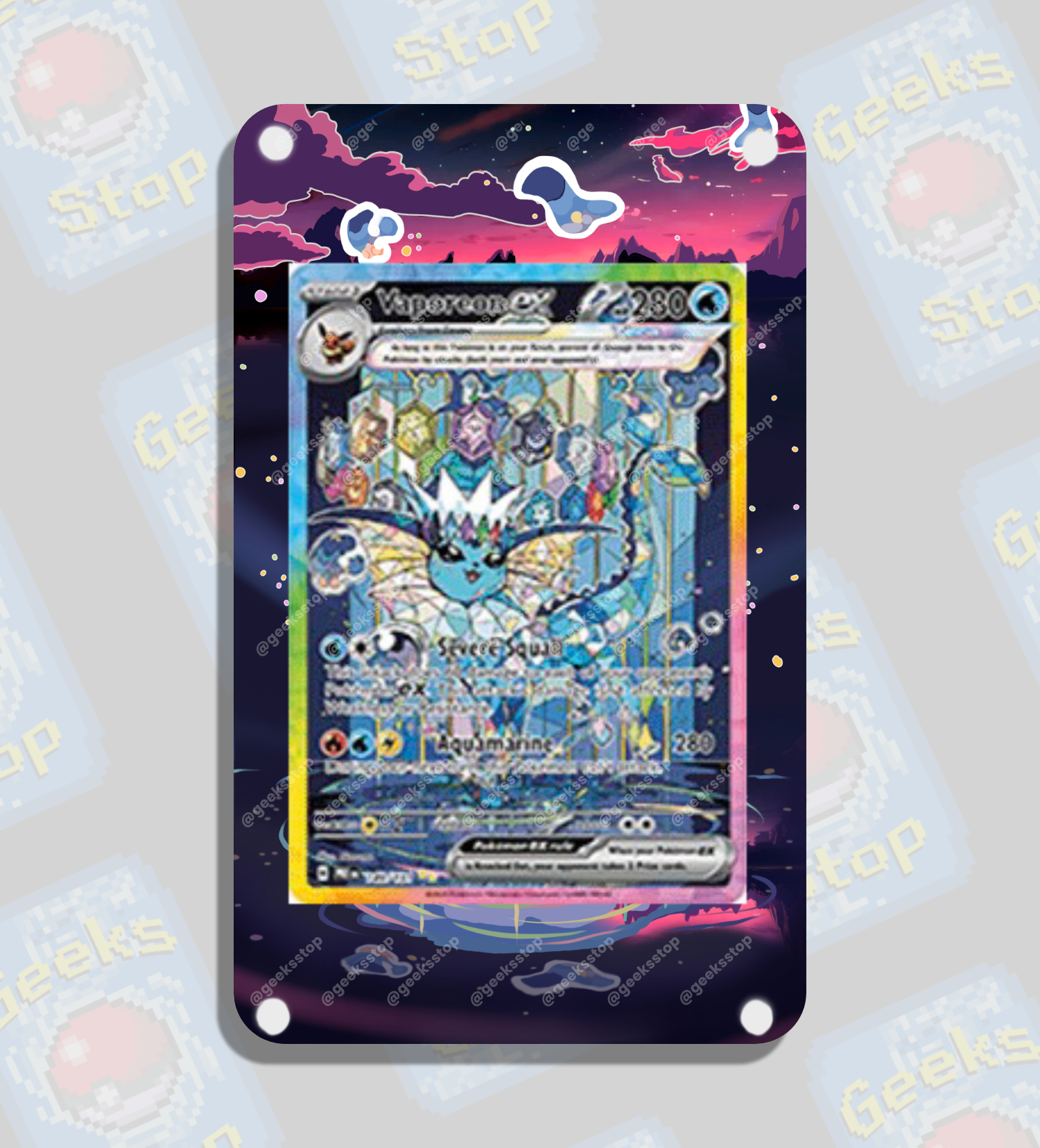 Vaporeon ex SAR | Display Case Extended Art for Pokemon Card GeeksStop Vaporeon ex SAR | Display Case Extended Art for Pokemon Card GeeksStop