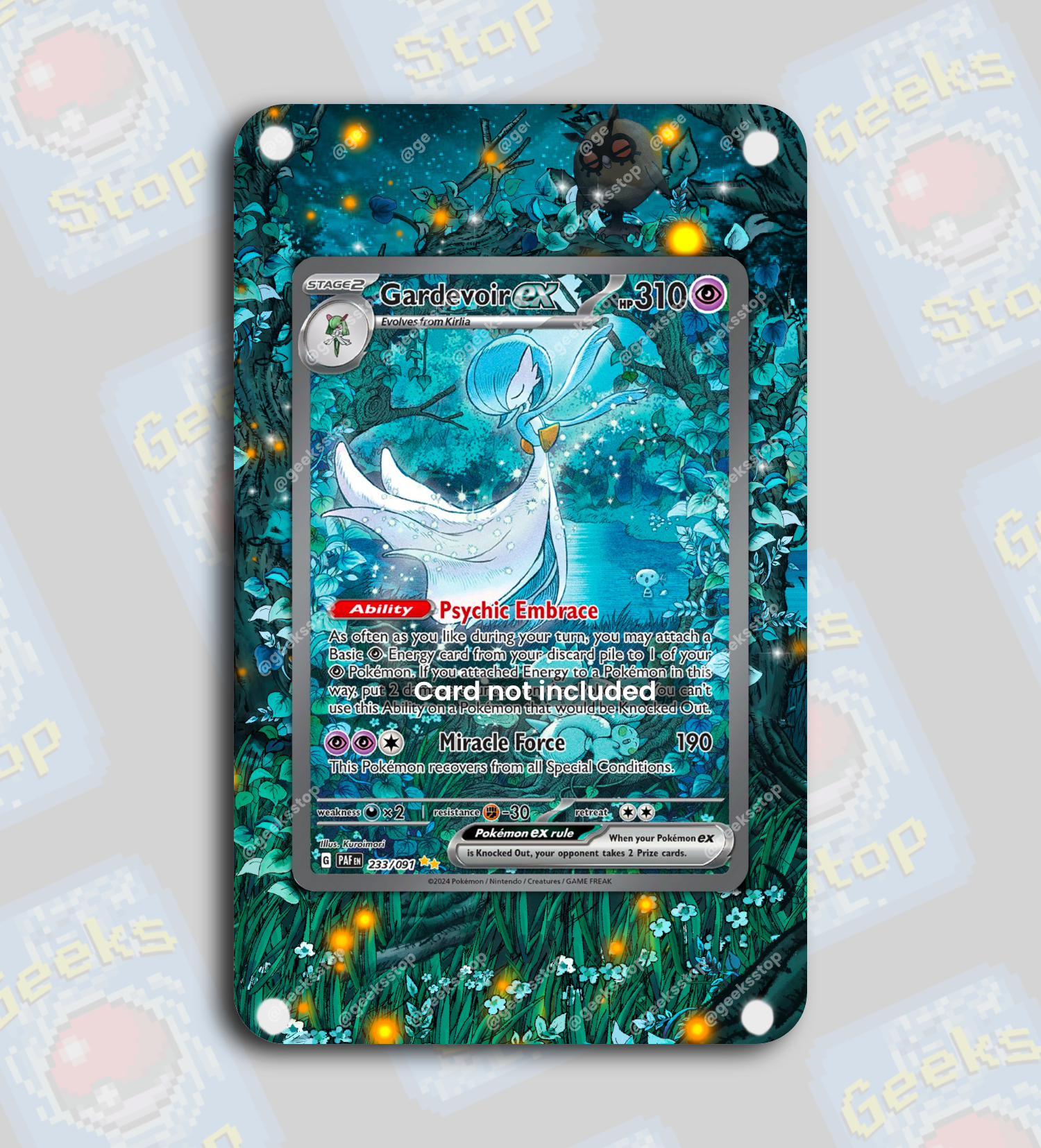 Gardevoir ex 233/091 SIR | Extended Art Display Case for Pokemon Card GeeksStop Gardevoir ex 233/091 SIR | Extended Art Display Case for Pokemon Card GeeksStop