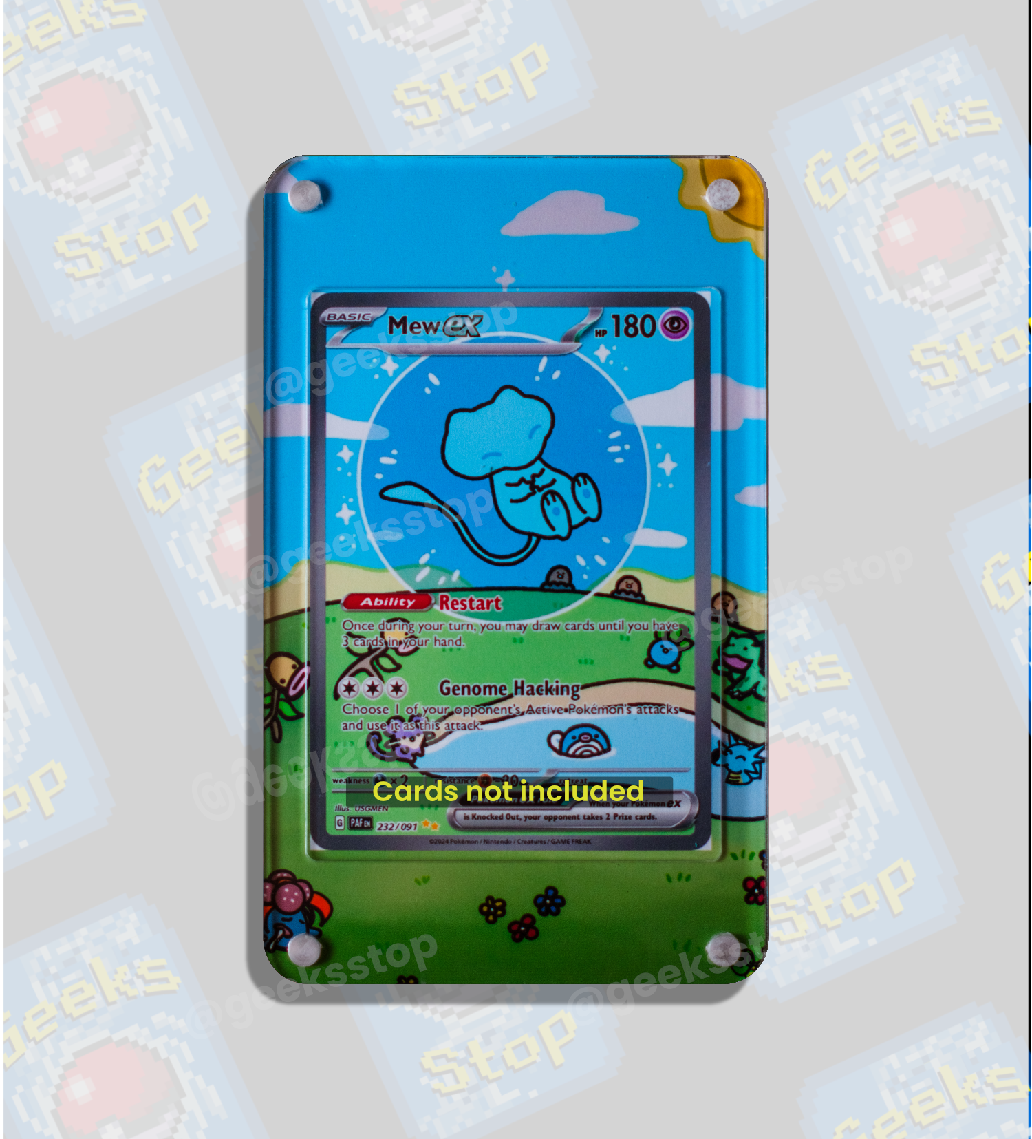 Mew ex 232/091 SIR | Card Display Case Extended Art for Pokemon Card GeeksStop Mew ex 232/091 SIR | Card Display Case Extended Art for Pokemon Card GeeksStop
