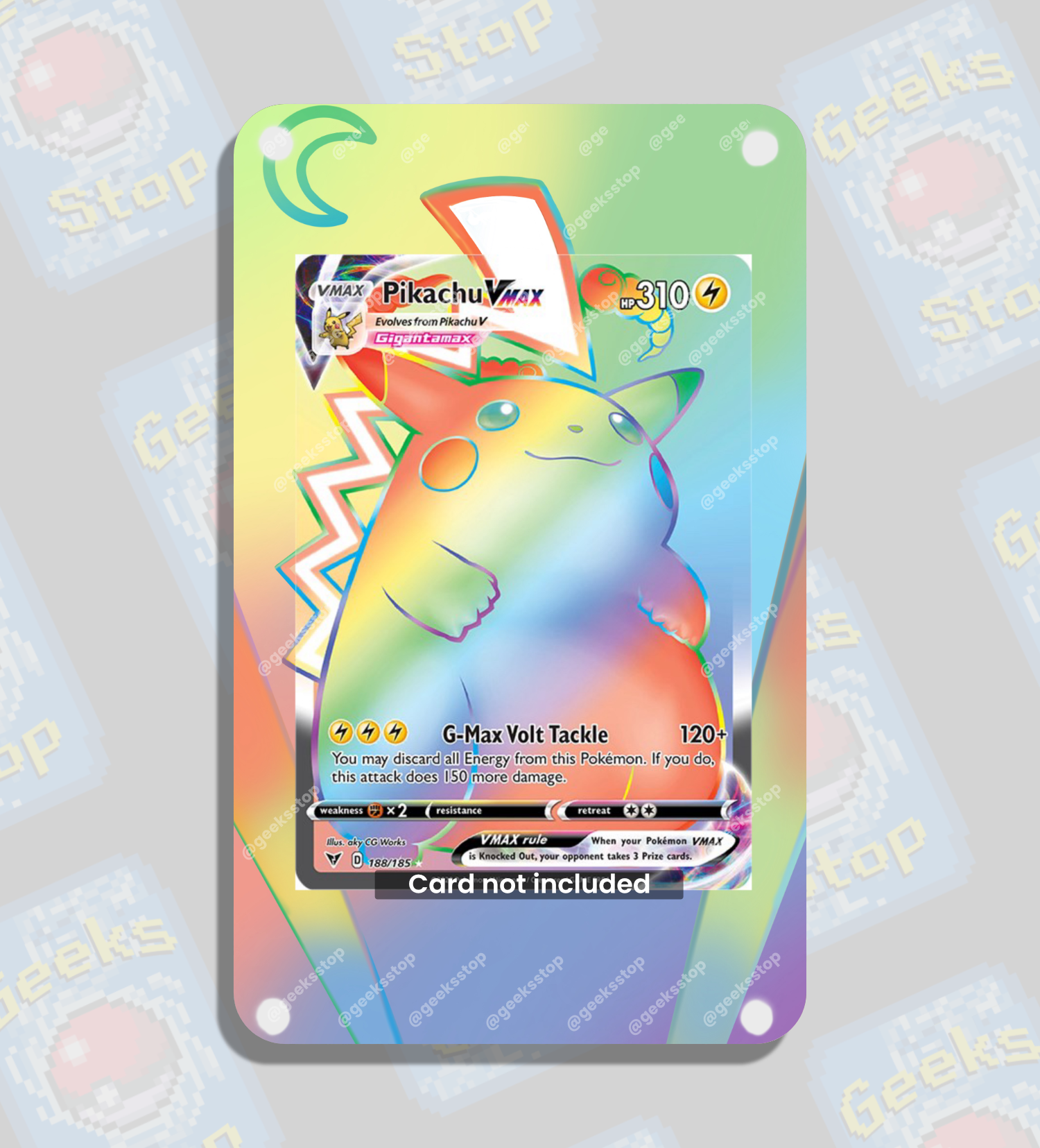 Pikachu VMAX Rainbow | Display Case Extended Art for Pokemon Card