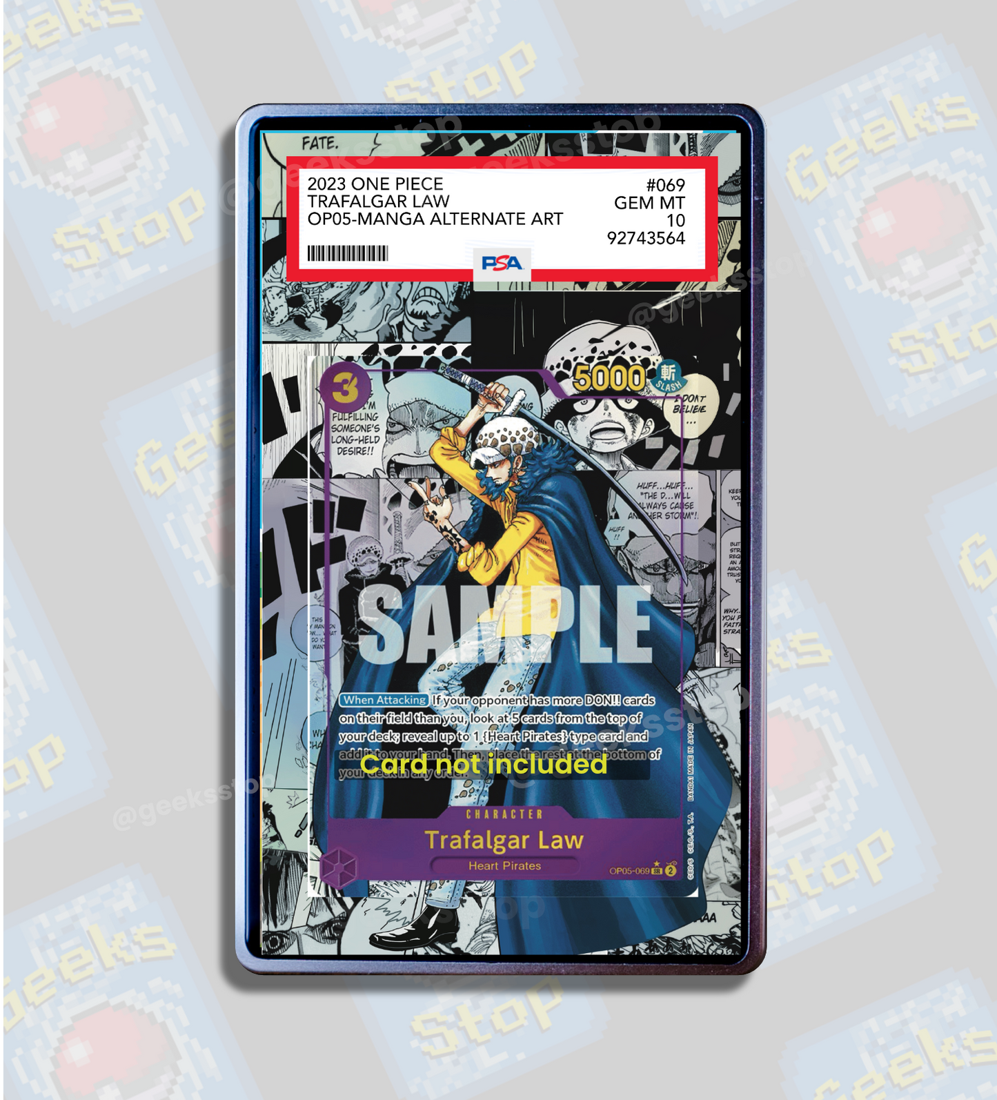 Law Manga | PSA CGC Beckett Display Case Extended Art for One Piece Card