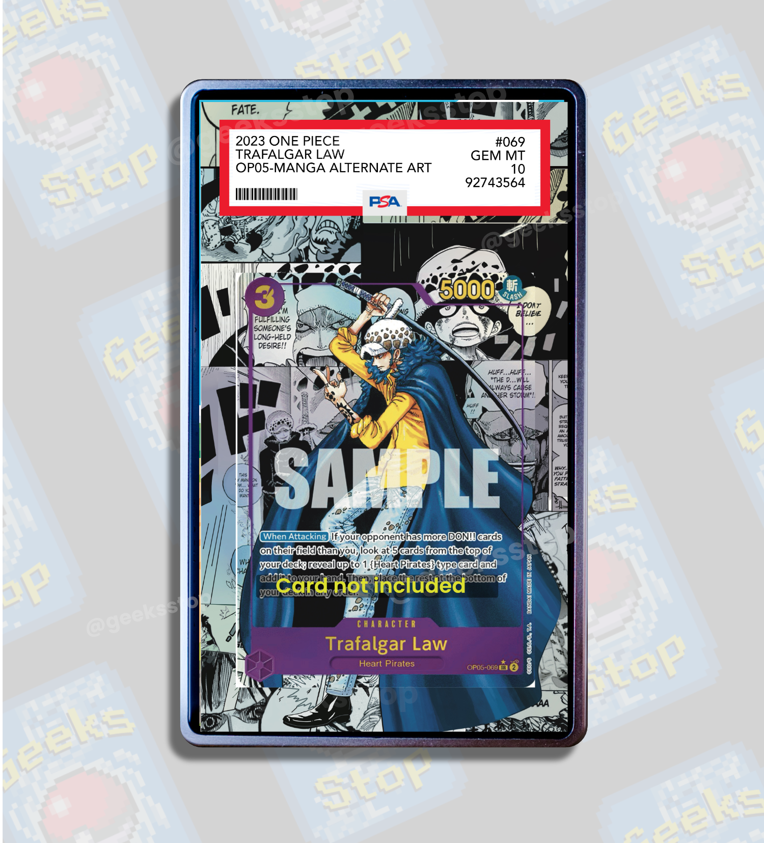 Law Manga | PSA CGC Beckett Display Case Extended Art for One Piece Card