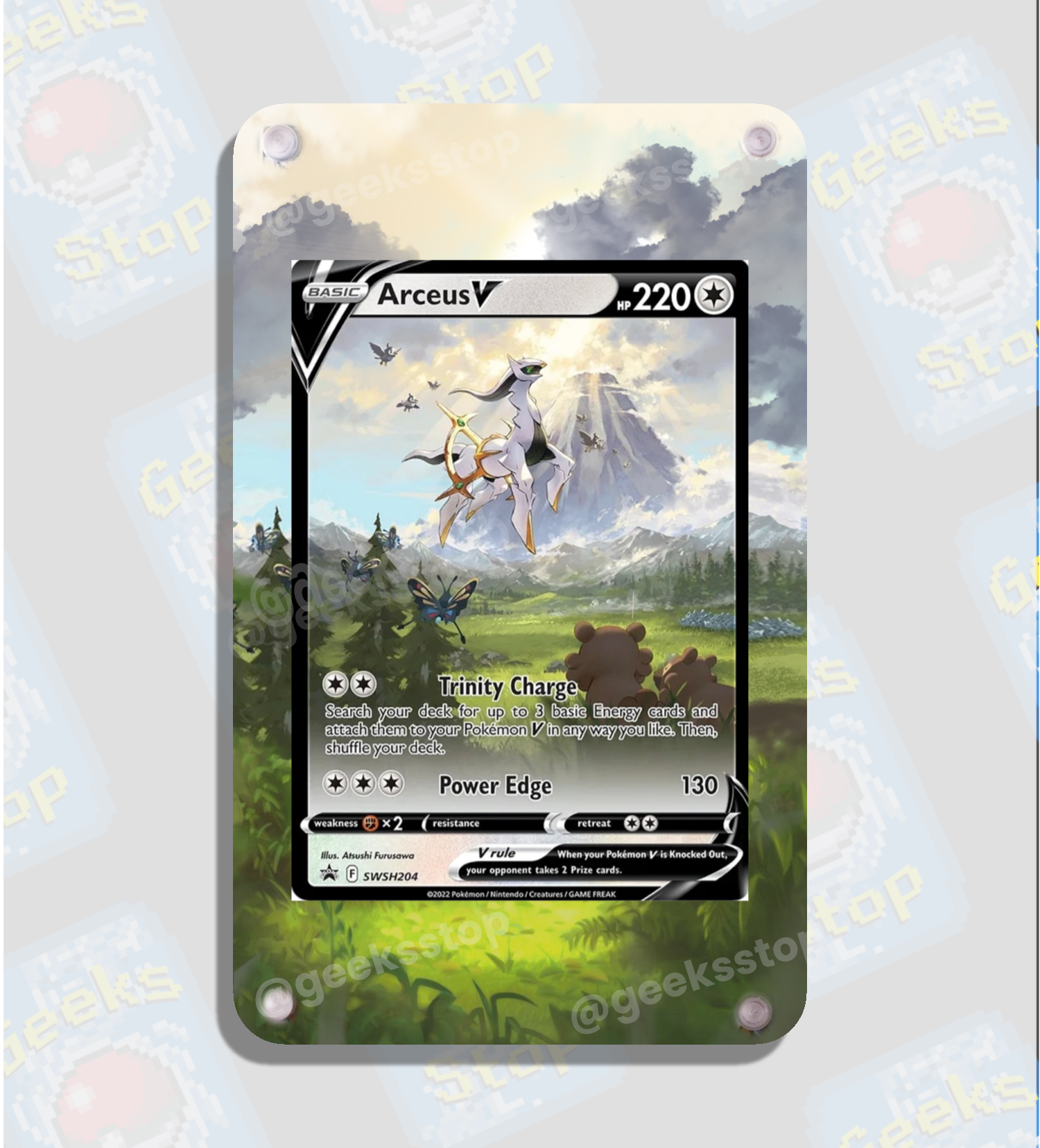 Arceus V Promo| Display Case Extended Art for Pokemon Card GeeksStop Arceus V Promo| Display Case Extended Art for Pokemon Card GeeksStop