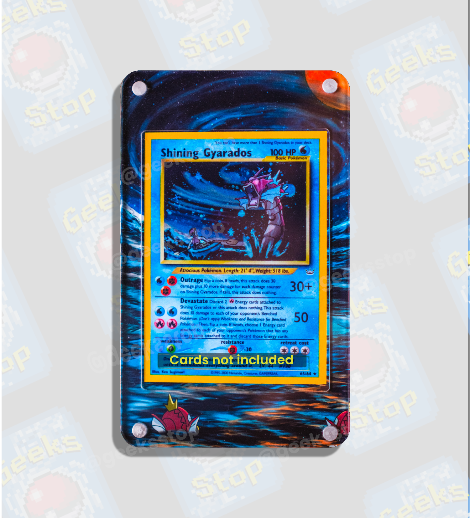 Shining Gyarados Extended Art Custom Pokemon Card Display Case