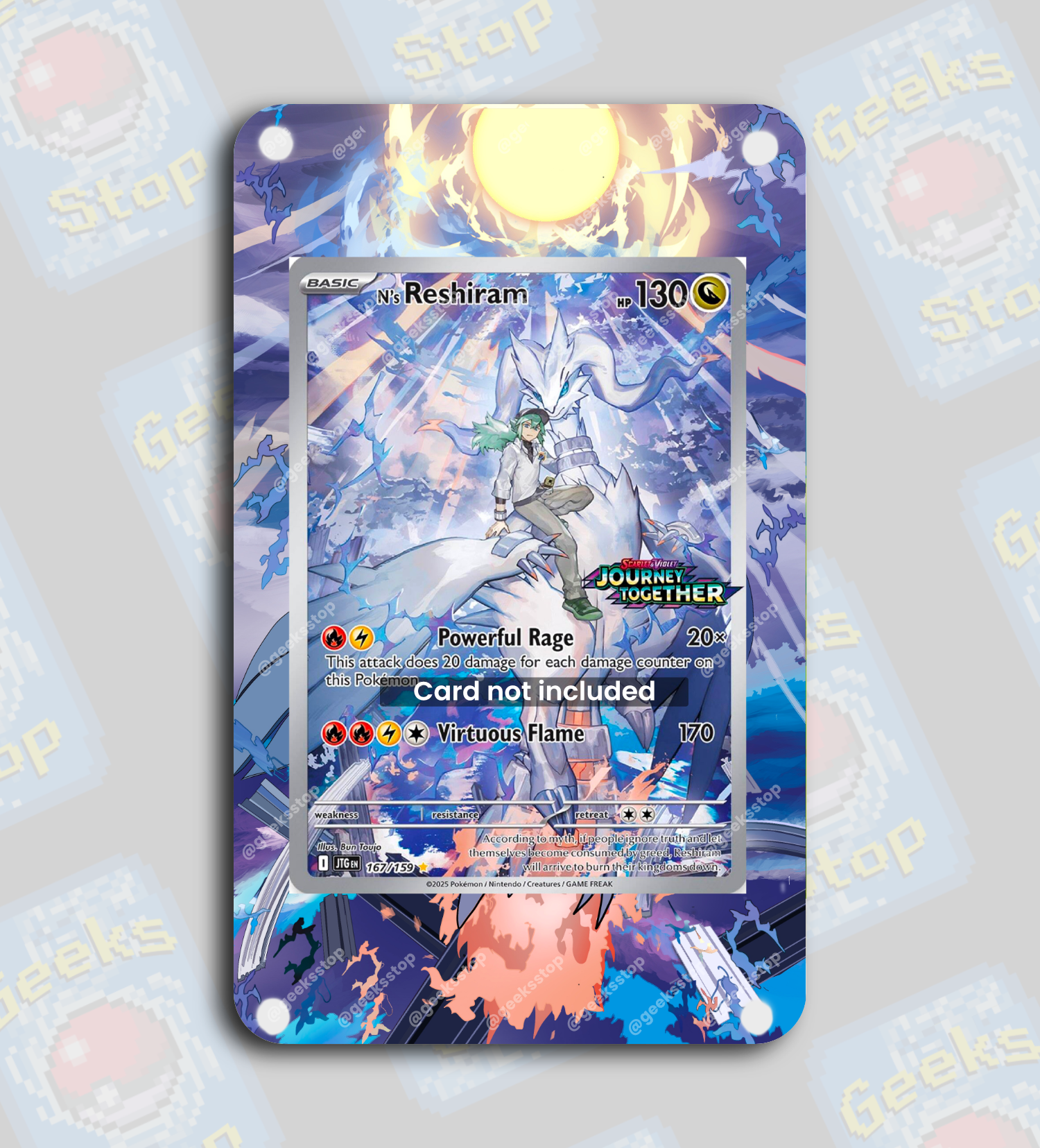 N's Reshiram AR | Display Case Extended Art for Pokemon Journey Togeth GeeksStop N's Reshiram AR | Display Case Extended Art for Pokemon Journey Togeth GeeksStop