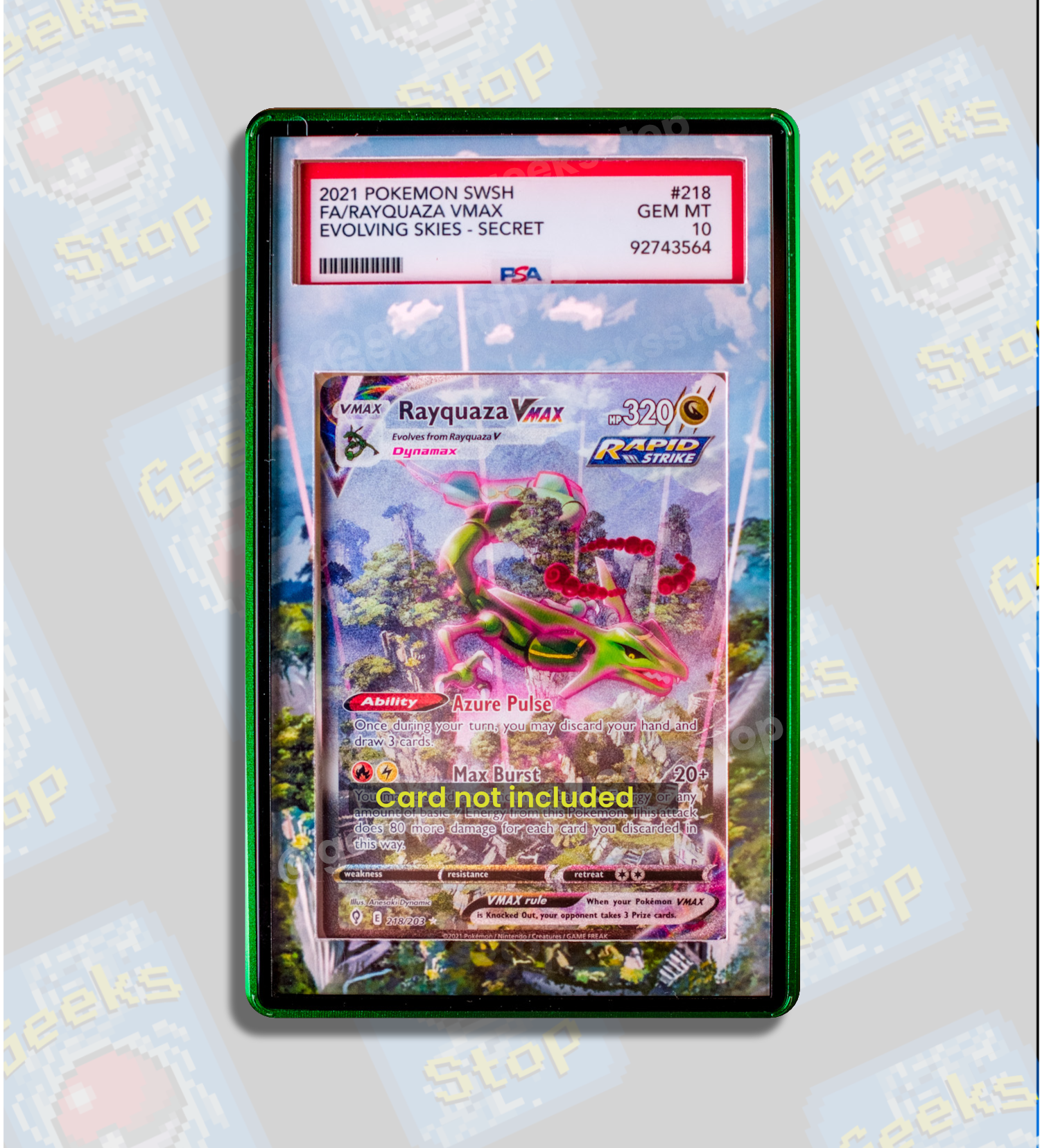 Rayquaza VMAX Alt Art PSA CGC Beckett | Graded Display Case Extended A GeeksStop Rayquaza VMAX Alt Art PSA CGC Beckett | Graded Display Case Extended A GeeksStop