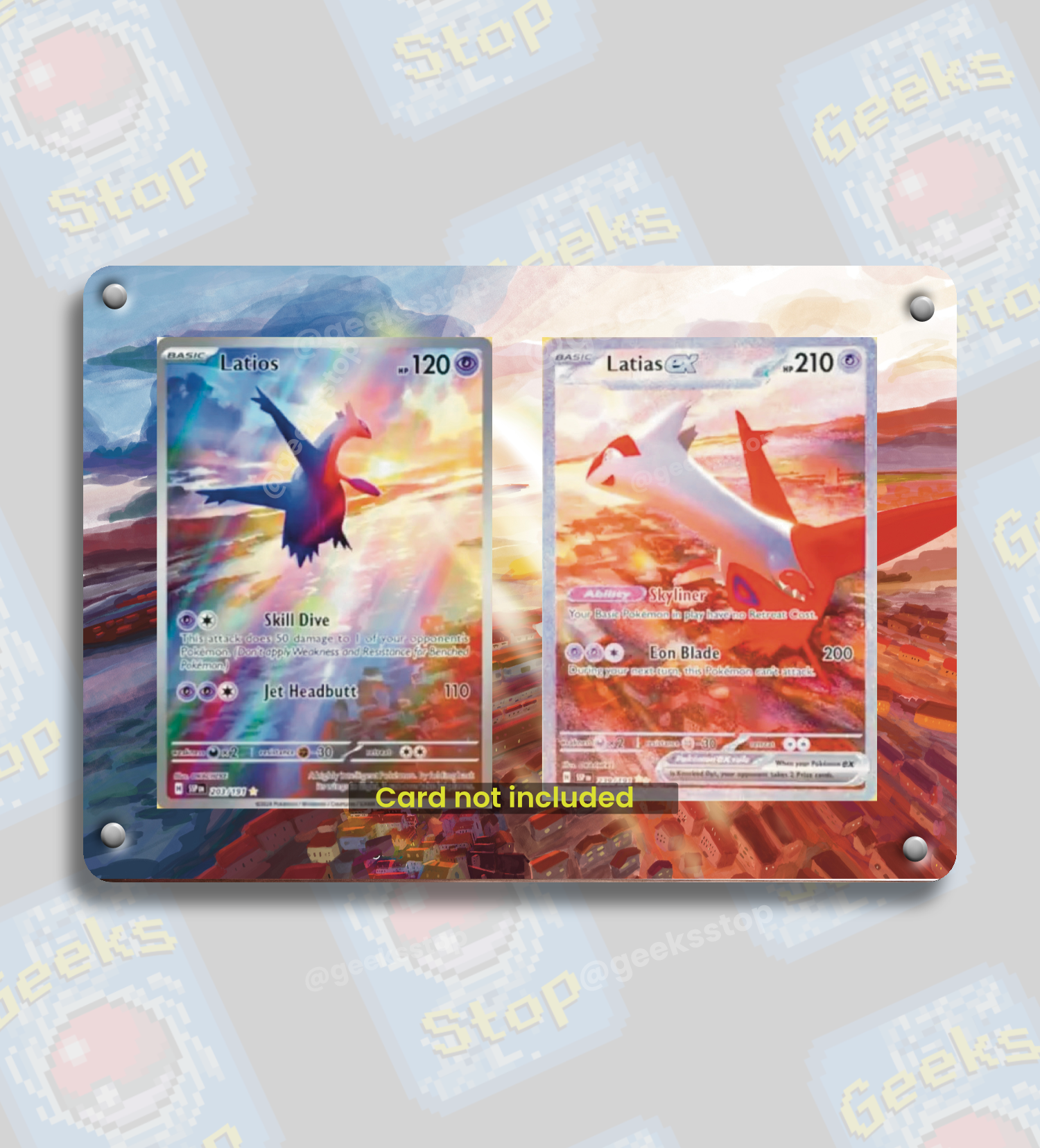 Latios and Latias ex SAR | Extended Art Display Case for Pokemon TCG GeeksStop Latios and Latias ex SAR | Extended Art Display Case for Pokemon TCG GeeksStop