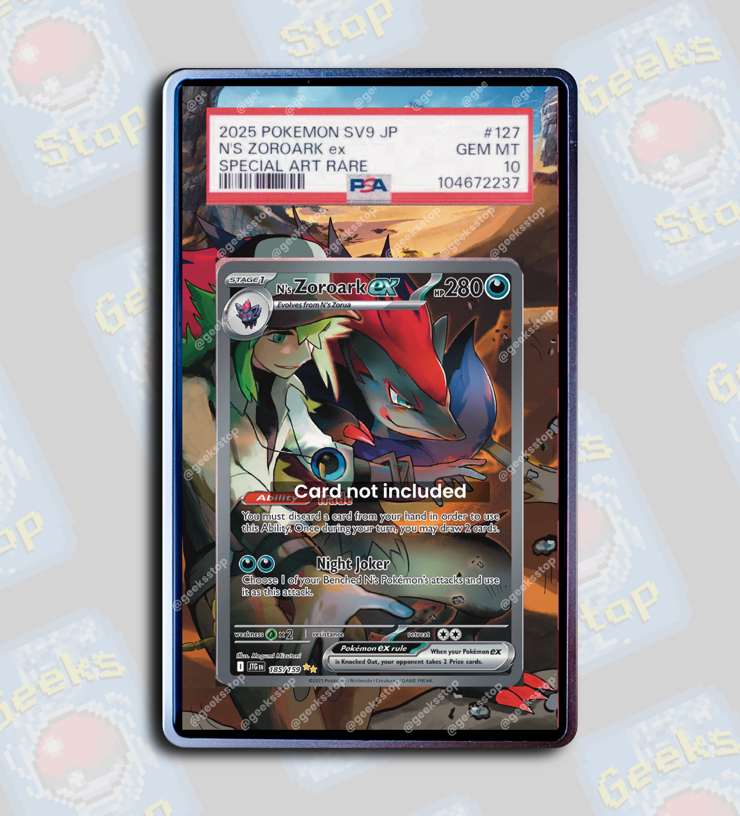 N’s Zoroark ex SAR PSA TAG CGC Beckett | Extended Art Display Case for Pokemon Journey Together Card