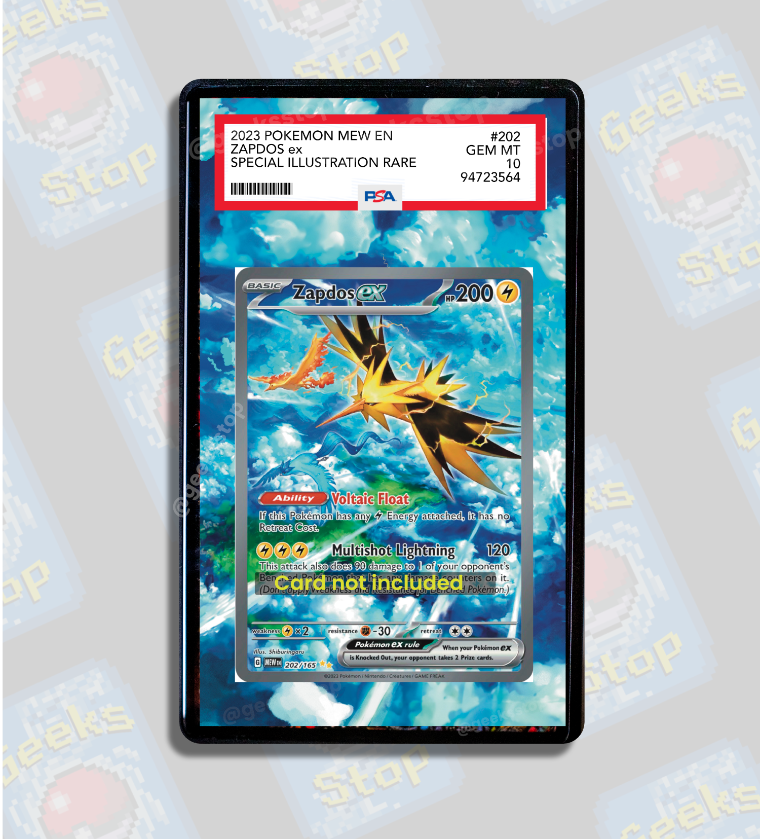 Zapdos ex 151 SIR PSA CGC Beckett | Extended Art Display Case for Pokemon Card