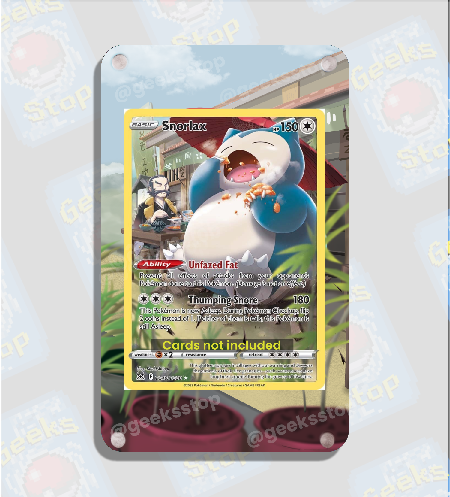 Snorlax TG10 | Card Display Case Extended Art for Pokemon Card GeeksStop Snorlax TG10 | Card Display Case Extended Art for Pokemon Card GeeksStop