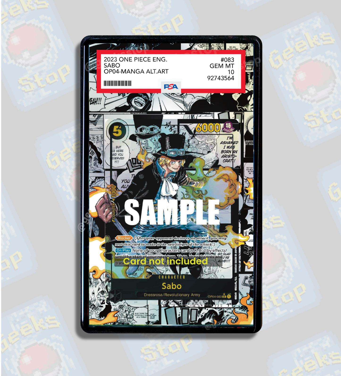 Sabo Manga PSA CGC Beckett | Display Case Extended Art for Graded One Piece Card