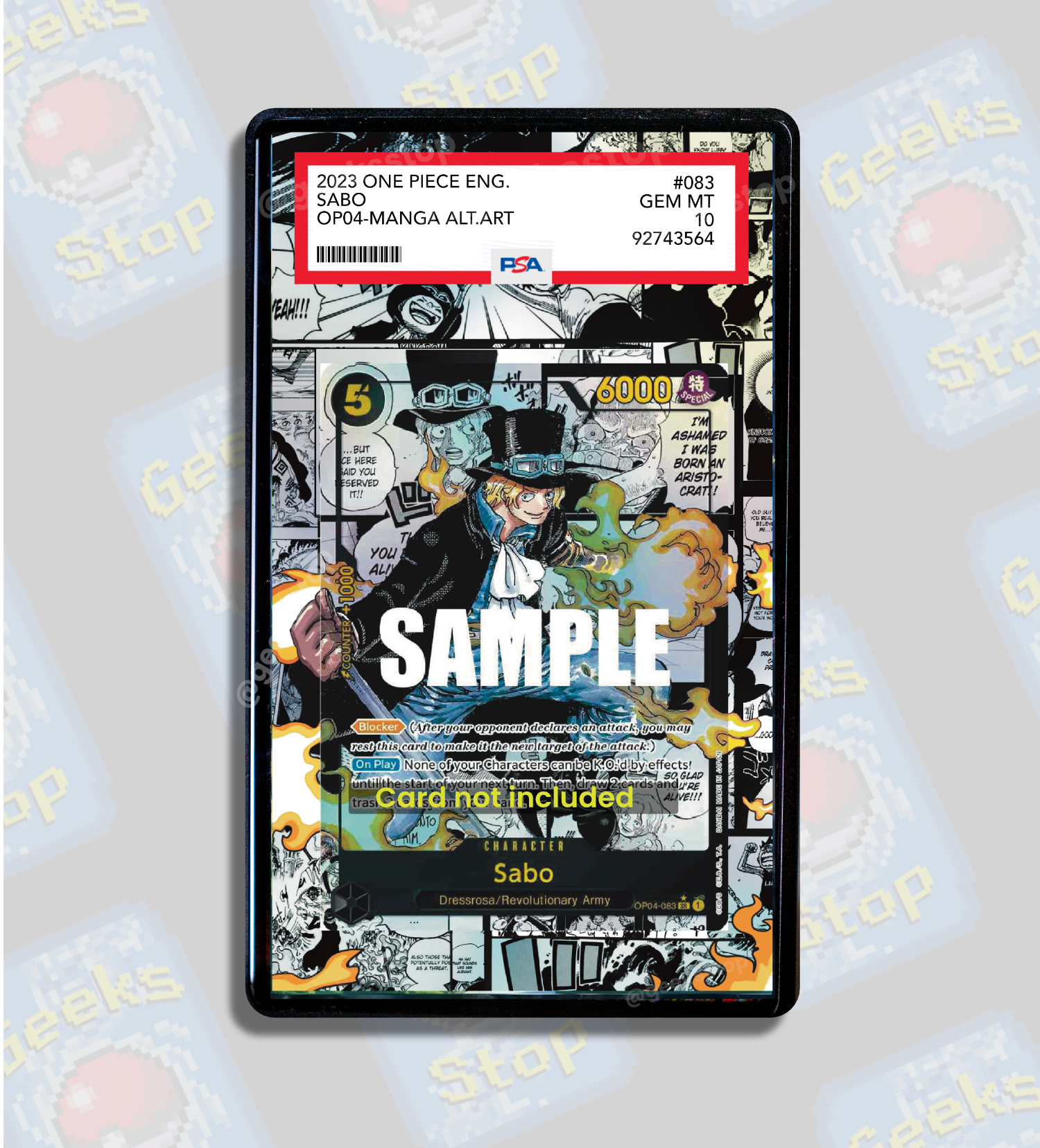 Sabo Manga PSA CGC Beckett | Display Case Extended Art for Graded One Piece Card