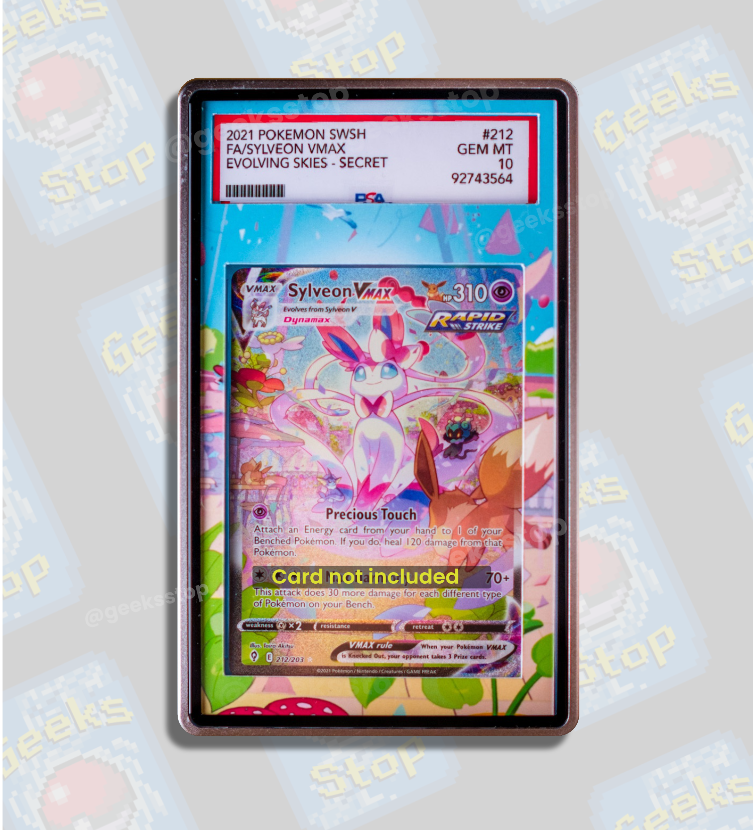 Sylveon VMAX Alt Art PSA CGC Beckett | Display Case Extended Art for P GeeksStop Sylveon VMAX Alt Art PSA CGC Beckett | Display Case Extended Art for P GeeksStop