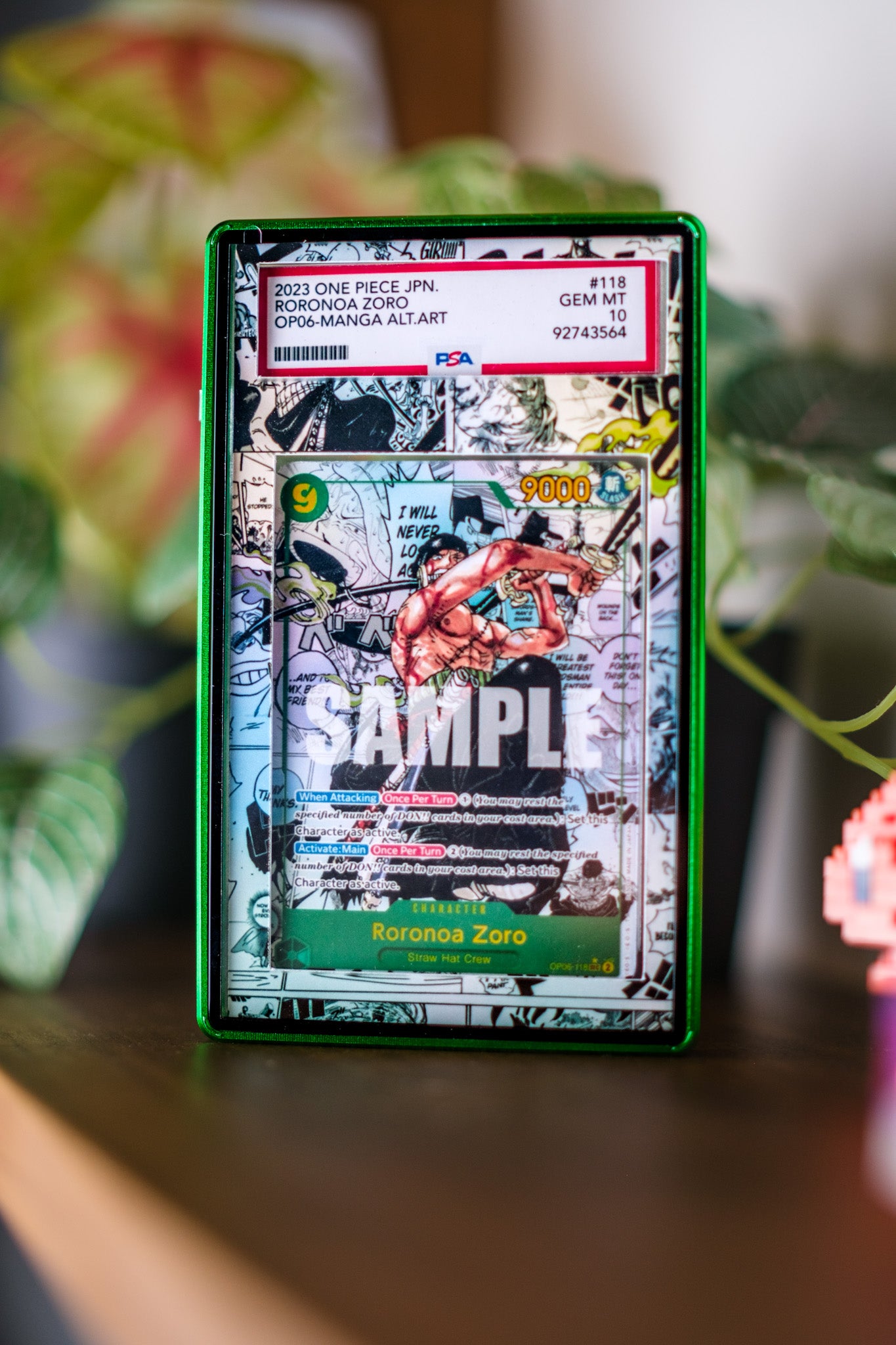 Roronoa Zoro Manga | PSA CGC Beckett Display Case Extended Art for One Piece Card