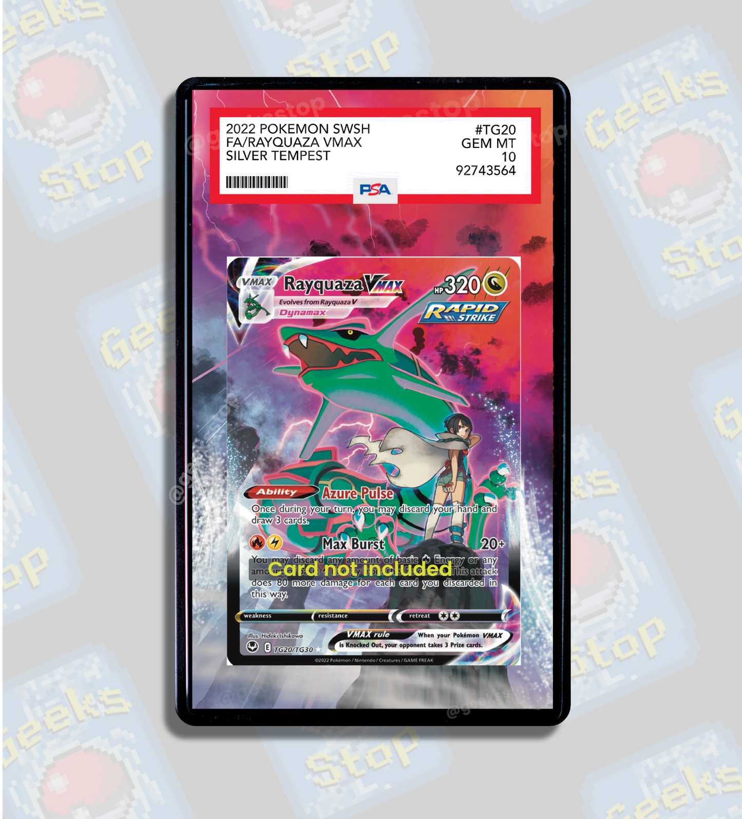 Rayquaza VMAX TG20 PSA CGC Beckett | Display Case Extended Art for Pokemon Card