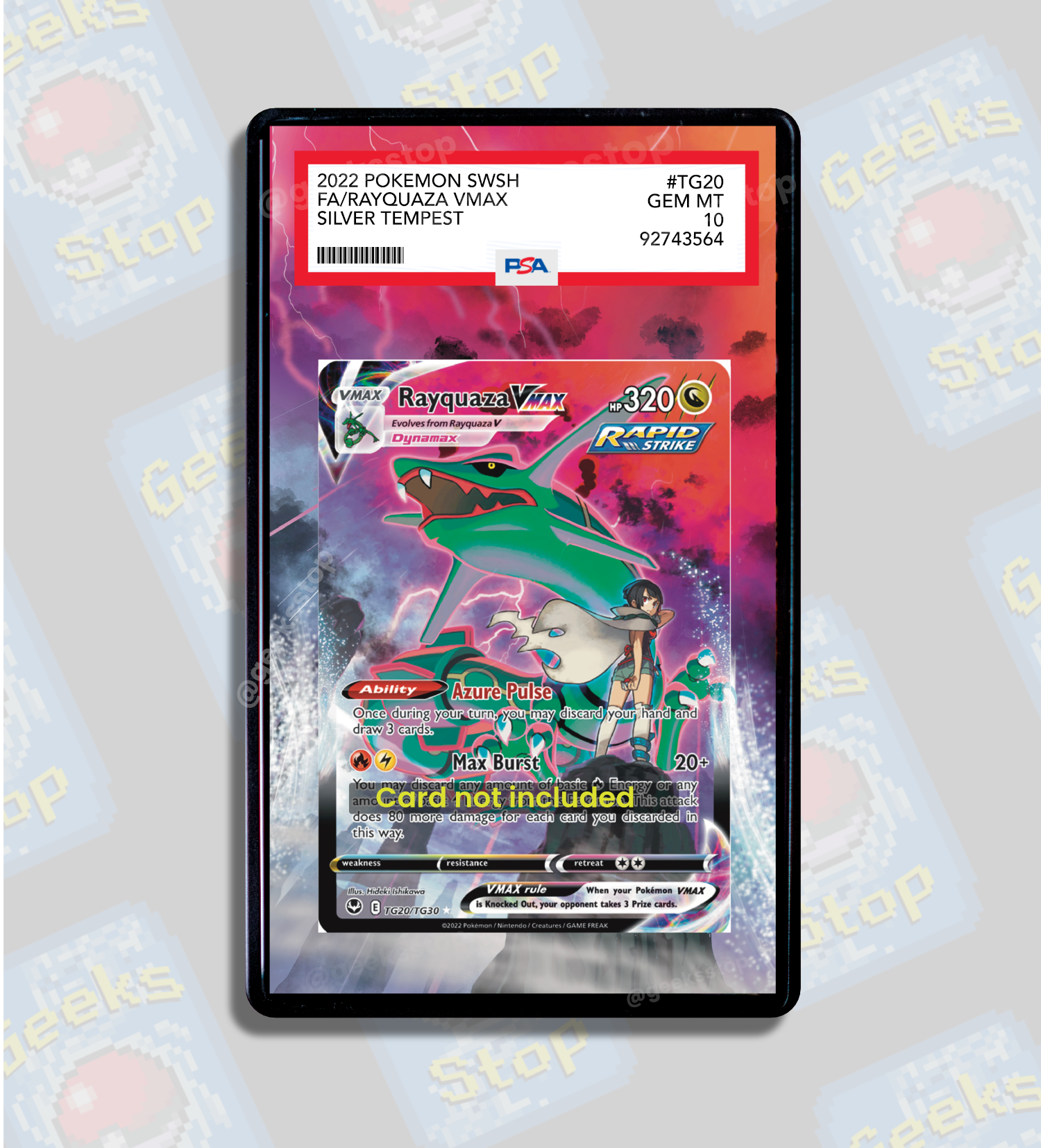 Rayquaza VMAX TG20 PSA CGC Beckett | Display Case Extended Art for Pokemon Card