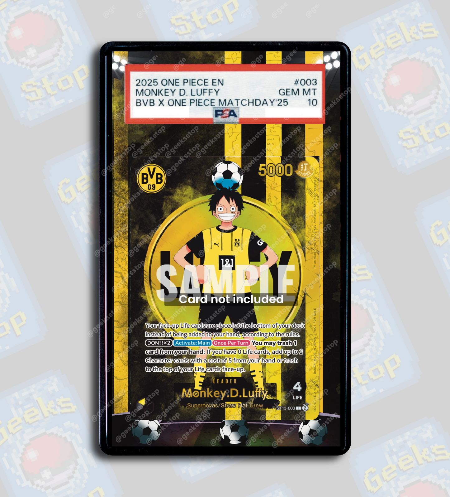 Luffy x BVB Promo PSA TAG Beckett Magazine Promo | Display Case Extended Art for Graded One Piece Card