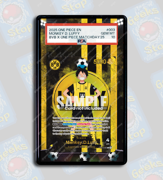 Luffy x BVB Promo PSA TAG Beckett Magazine Promo | Display Case Extended Art for Graded One Piece Card