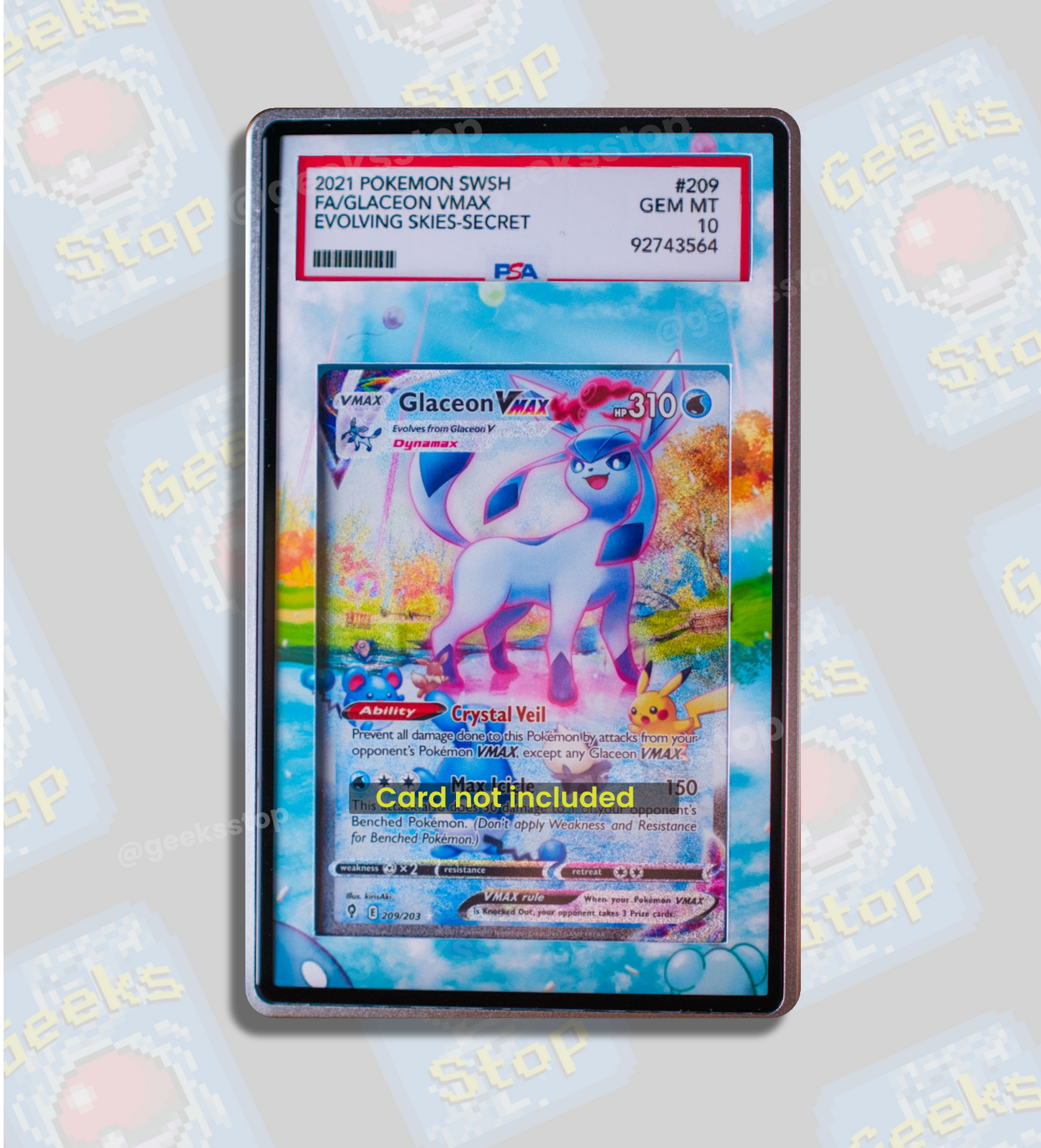 Glaceon VMAX Alt Art PSA CGC Beckett | Display Case Extended Art for Pokémon Card