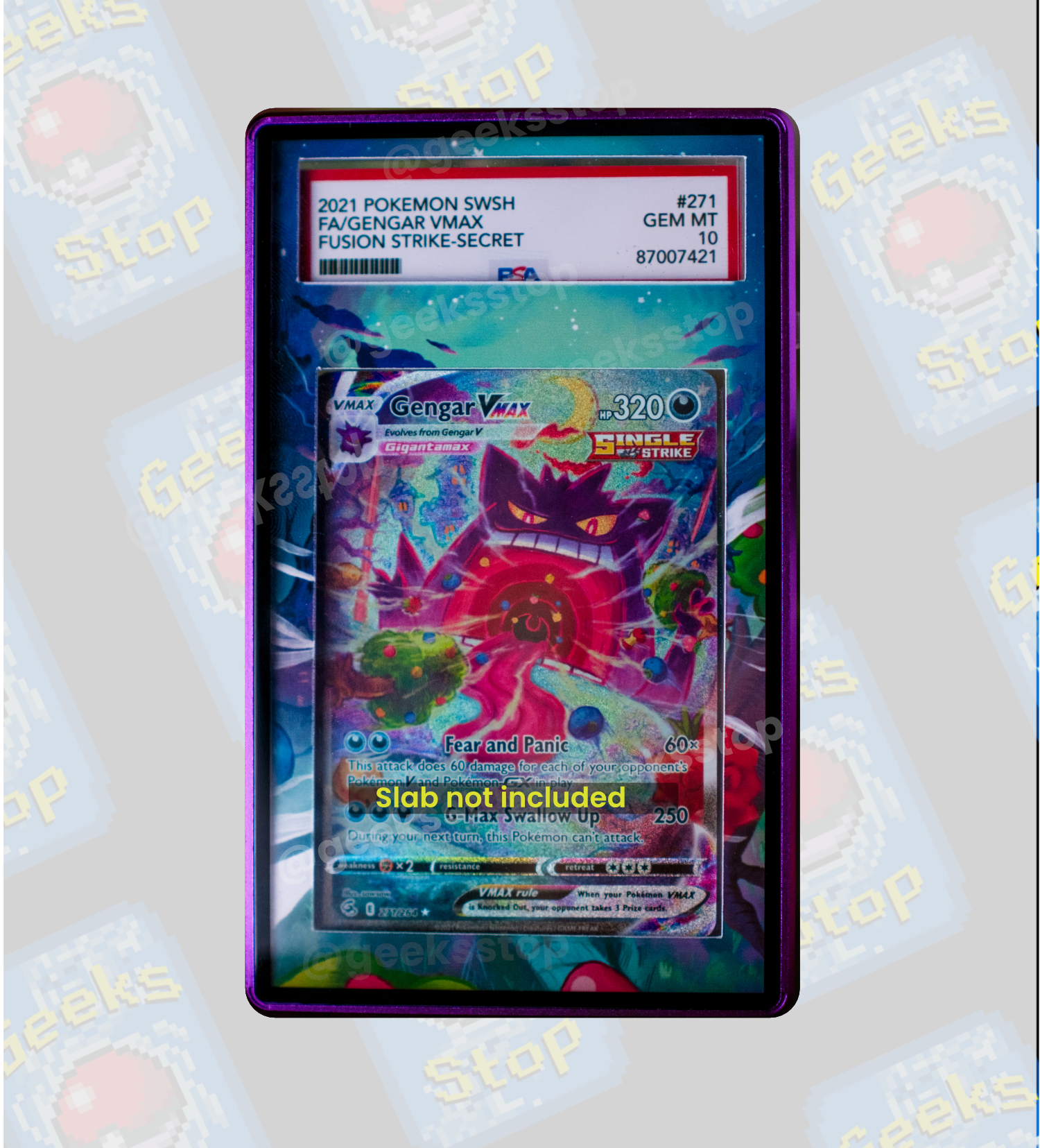Gengar VMAX Alt Art | PSA CGC Beckett Display Case Extended Art for Po GeeksStop Gengar VMAX Alt Art | PSA CGC Beckett Display Case Extended Art for Po GeeksStop