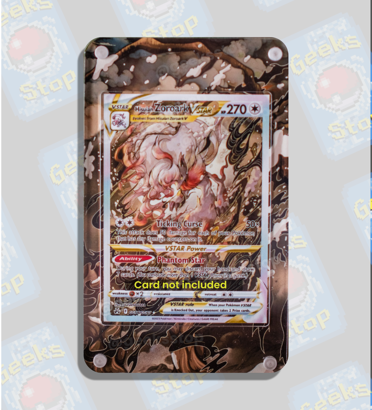Hisuian Zoroark VSTAR | Card Display Case Extended Art for Pokemon Car GeeksStop Hisuian Zoroark VSTAR | Card Display Case Extended Art for Pokemon Car GeeksStop