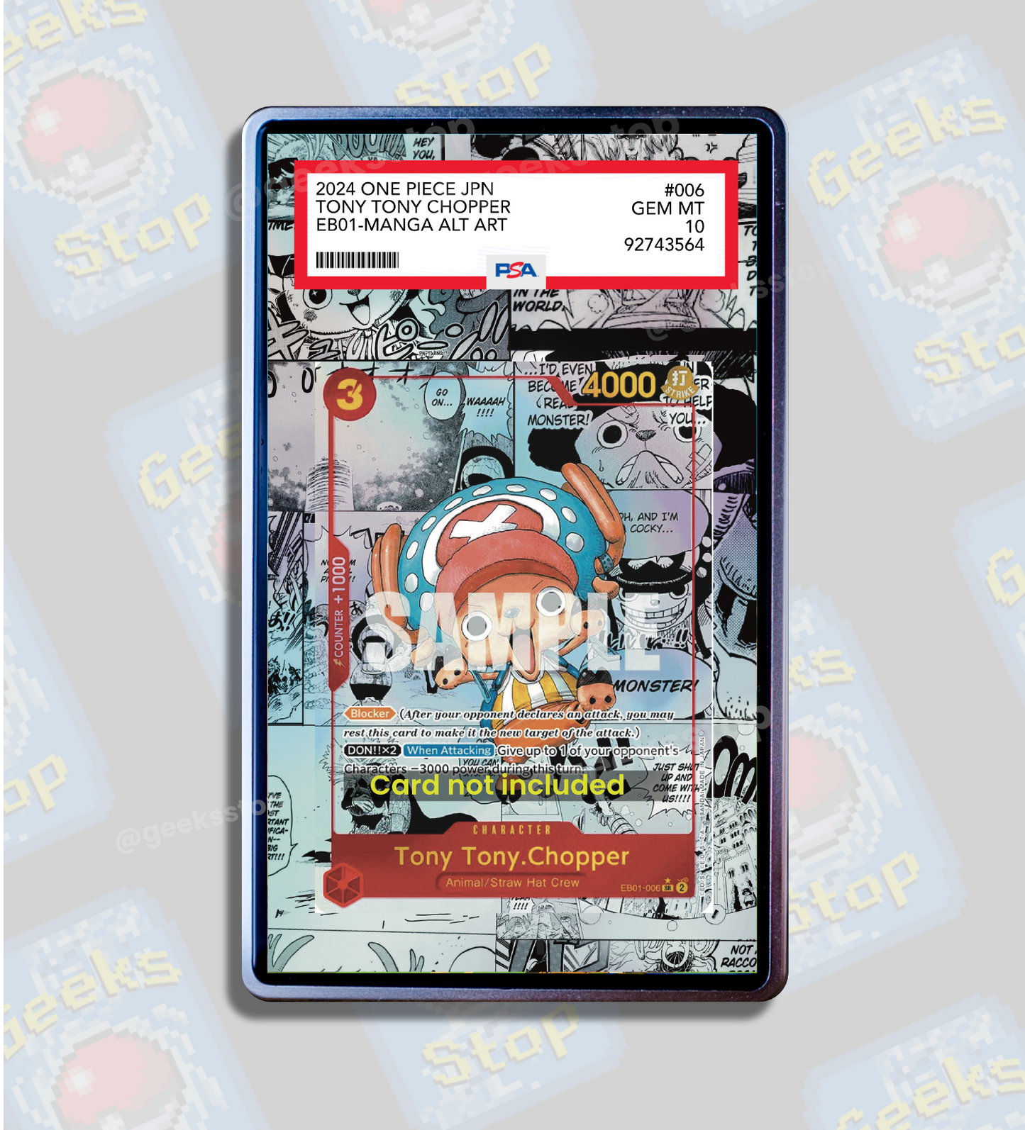 Chopper Manga | PSA CGC Beckett Display Case Extended Art for One Piece Card