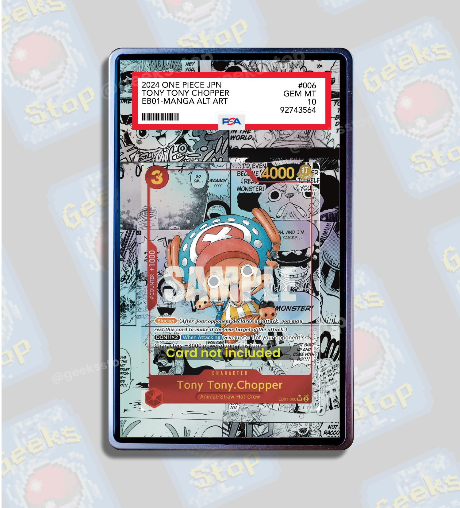 Chopper Manga | PSA CGC Beckett Display Case Extended Art for One Piece Card