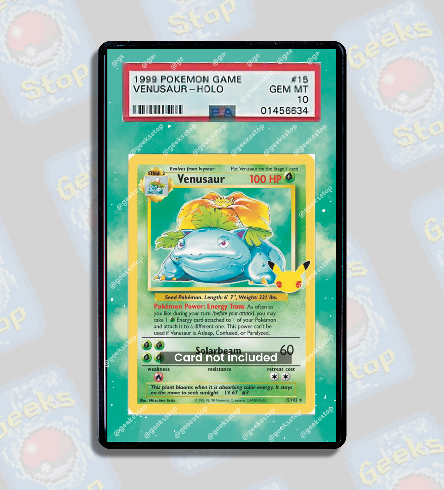 Venusaur 1st Edition Base Set PSA CGC Beckett | Extended Art Display C GeeksStop Venusaur 1st Edition Base Set PSA CGC Beckett | Extended Art Display C GeeksStop
