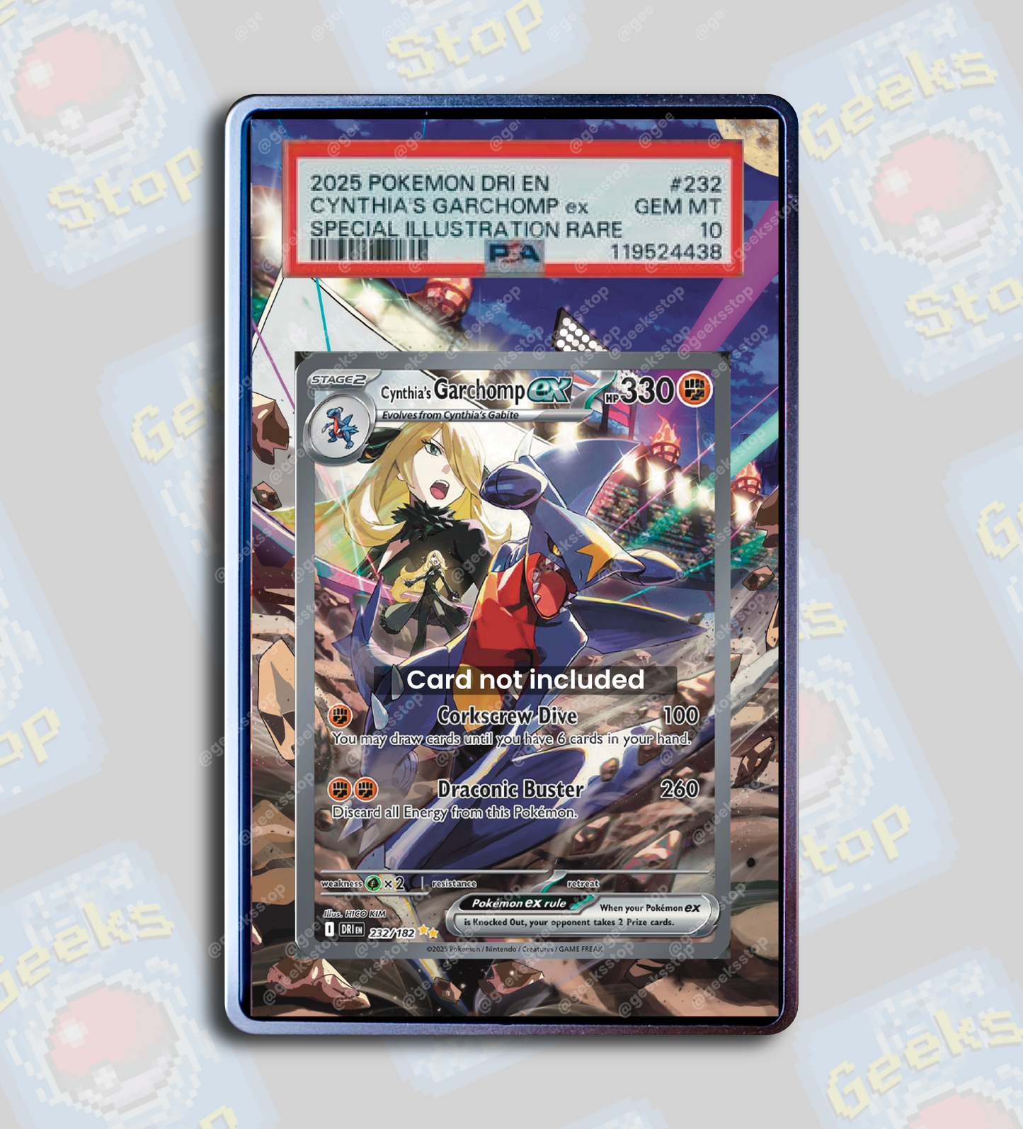 Cynthia’s Garchomp ex SAR PSA TAG Beckett | Display Case Extended Art for Pokemon Card