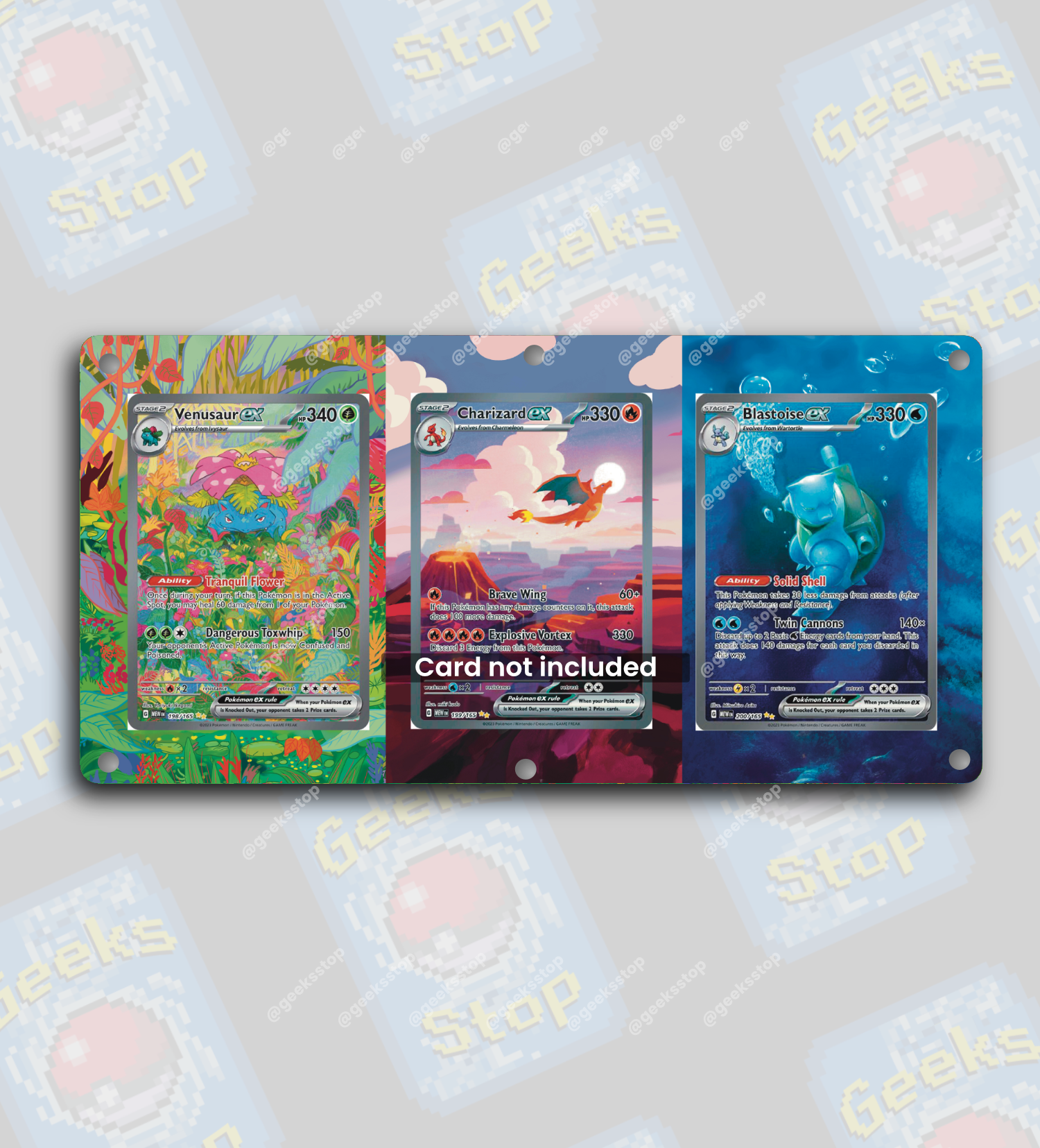 Charizard Blastoise Venusaur Pokemon 151 | Extended Art Display Case f GeeksStop Charizard Blastoise Venusaur Pokemon 151 | Extended Art Display Case f GeeksStop