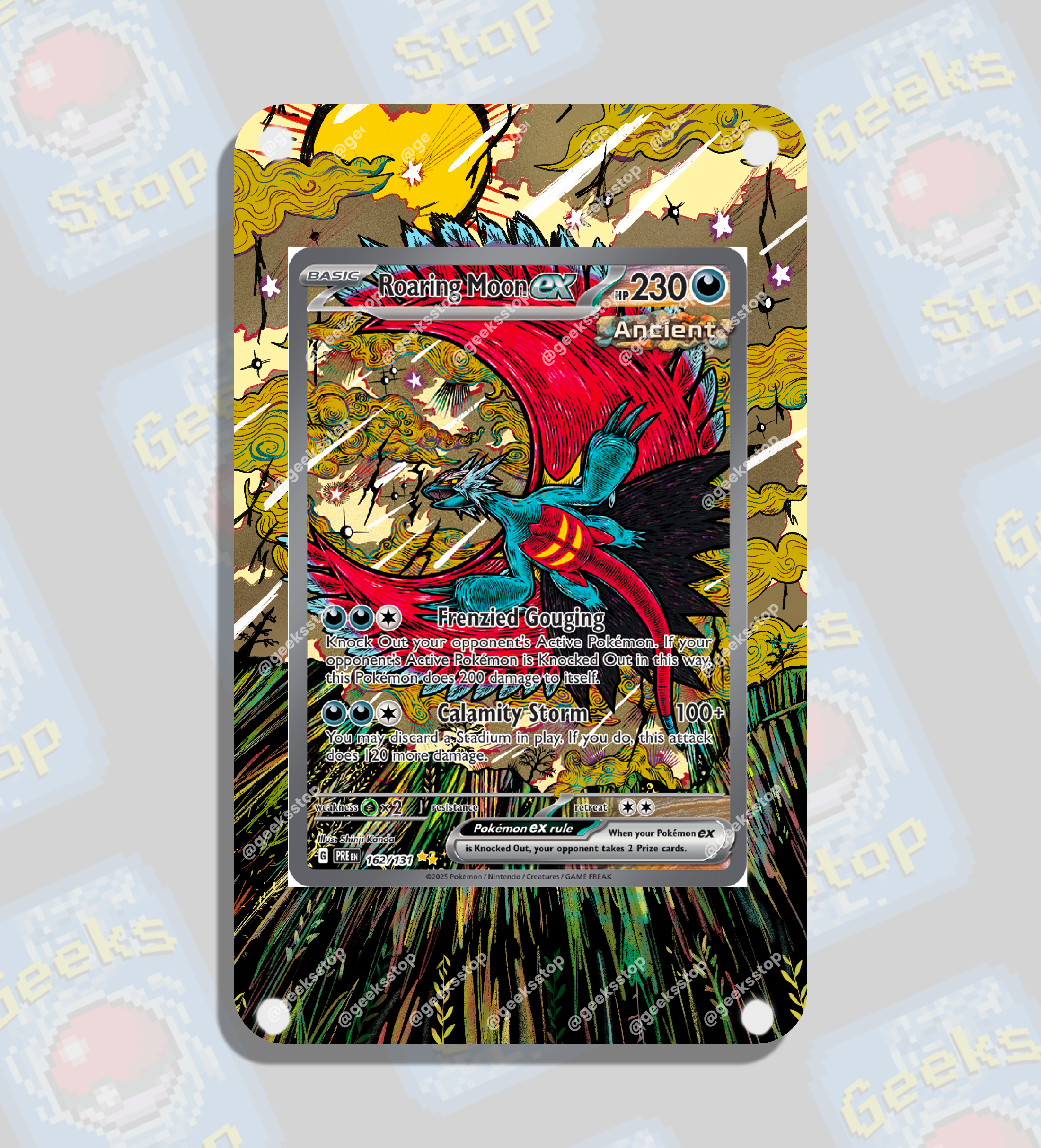 roaring moon pokemon card gold - ex 262/182 - Paradox Rift - Hyper Rare - Foil If your opponents Active Pokmon is Knocked Out in this way Roaring Moon Pokmon Card