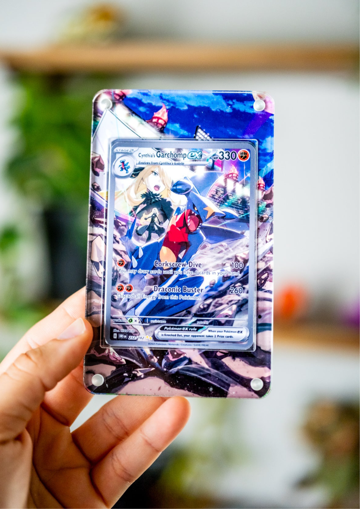 Cynthia's Garchomp ex SAR | Extended Art Display Case for Pokemon Destined Rivals