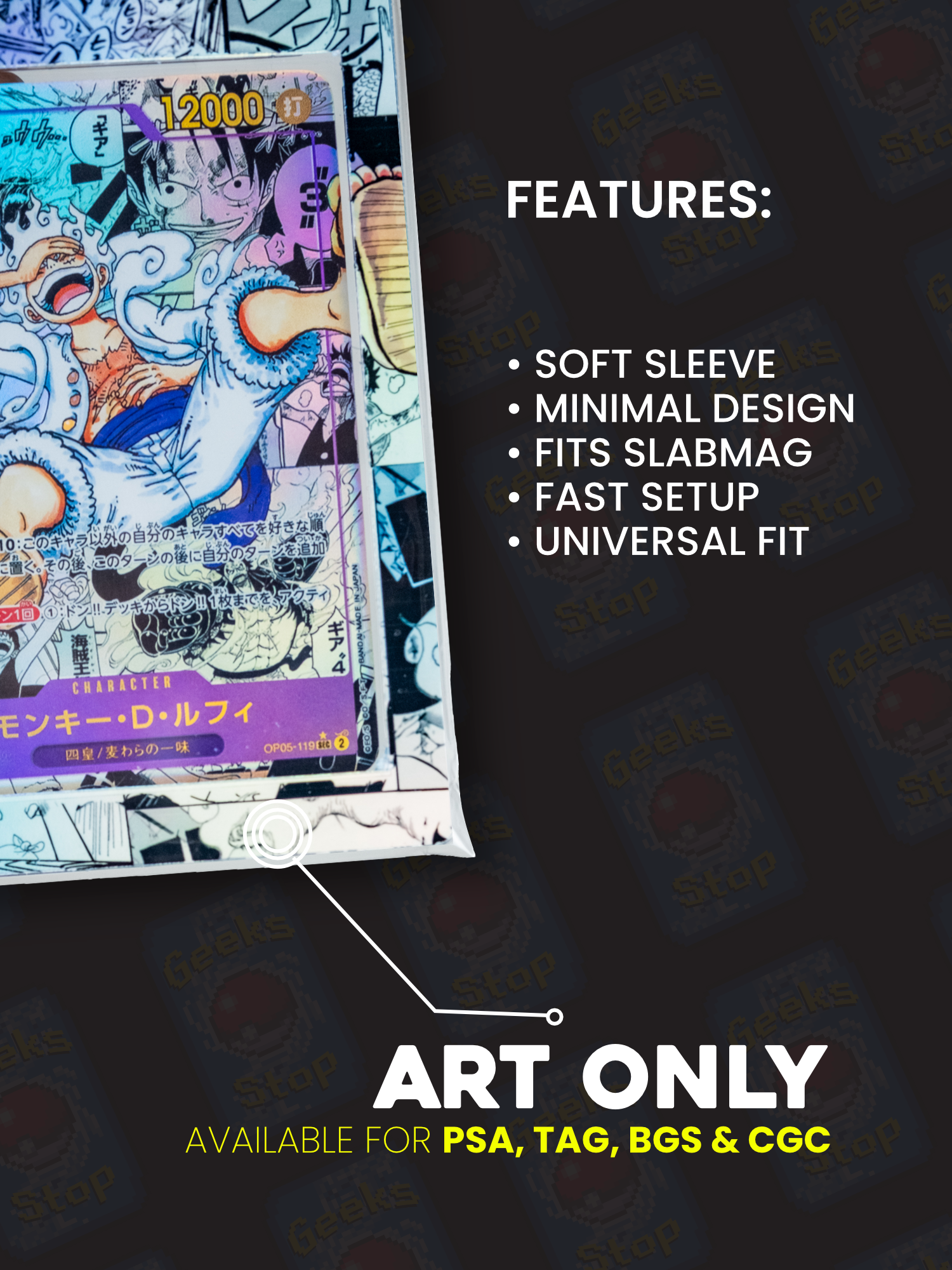 Luffy OP06 Alt Art CGC Beckett PSA | Extended Art Display Case for One Piece Card