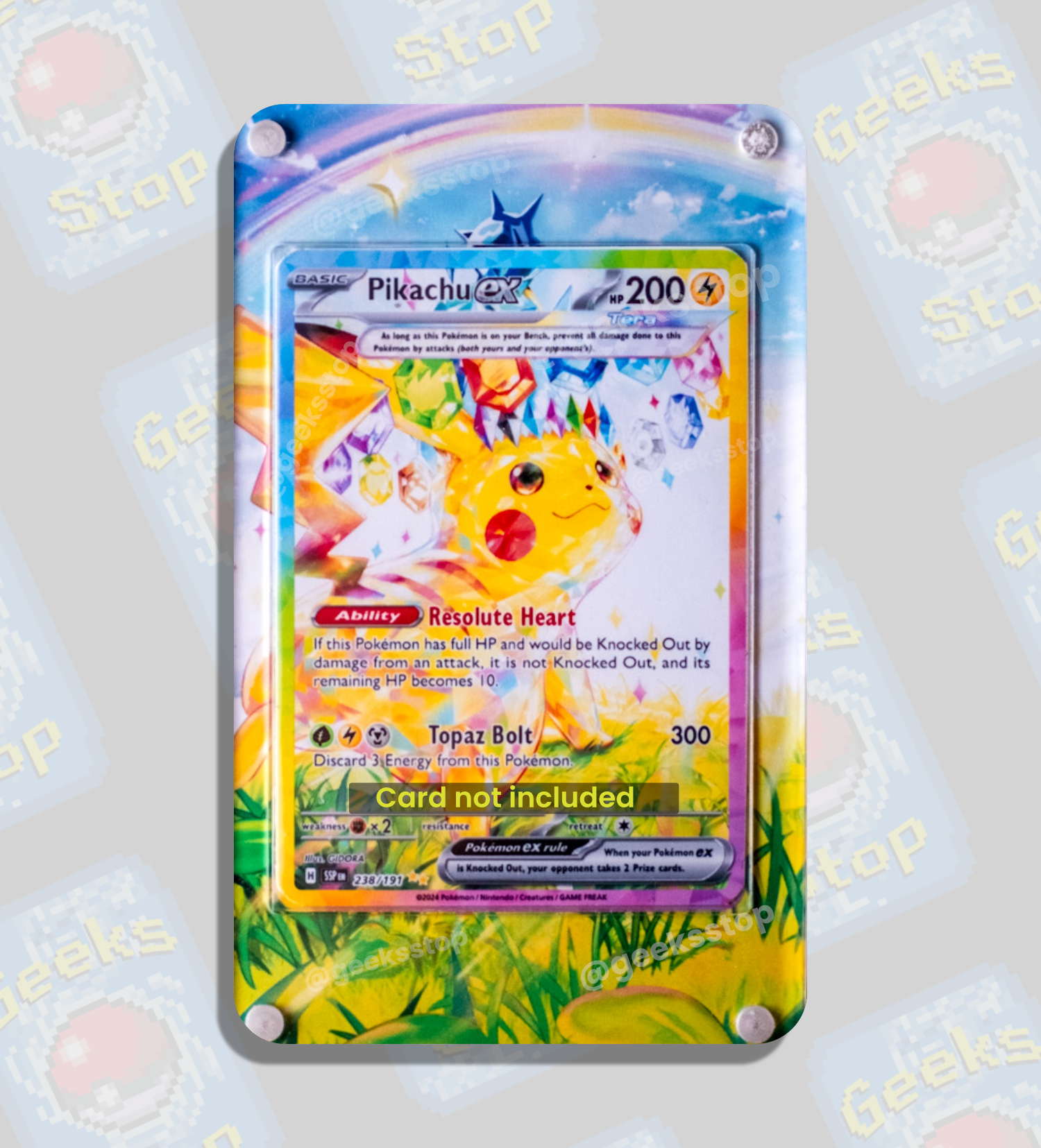 Pikachu ex SAR | Extended Art Display Case for Pokmon Surging Sparks GeeksStop Pikachu ex SAR | Extended Art Display Case for Pokmon Surging Sparks GeeksStop