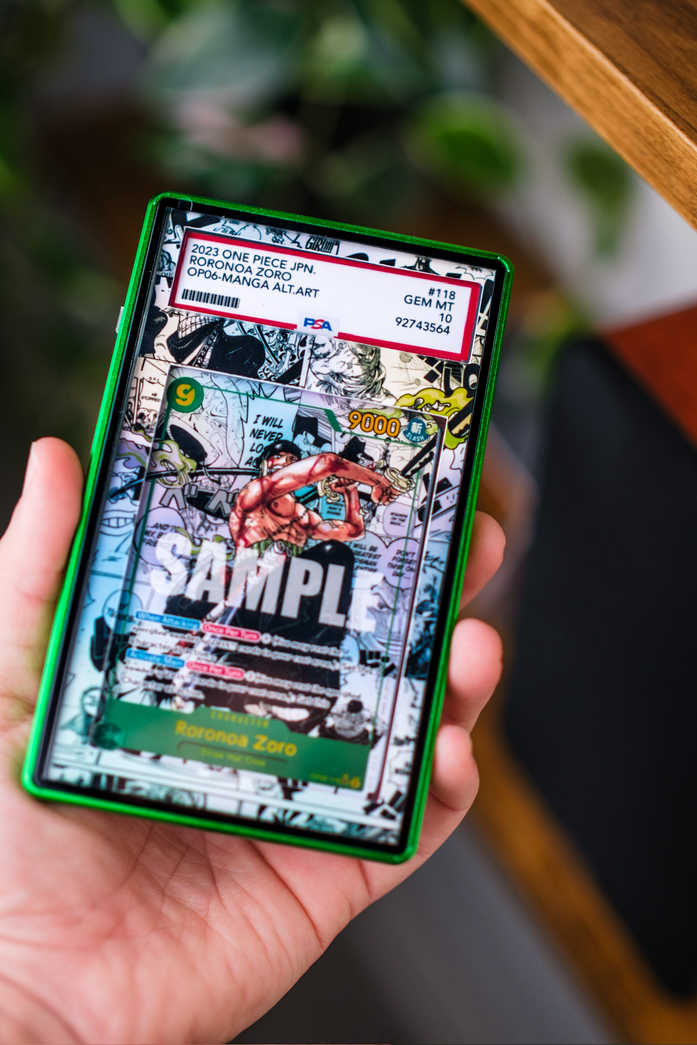 Roronoa Zoro Manga | PSA CGC Beckett Display Case Extended Art for One Piece Card