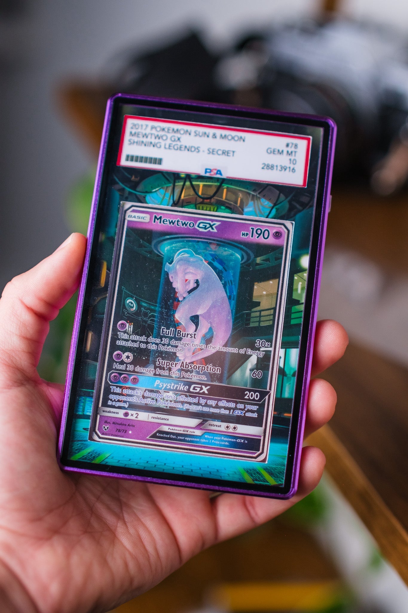 Mewtwo GX Mewtube PSA CGC Beckett | Display Case Extended Art for Graded Pokemon Card