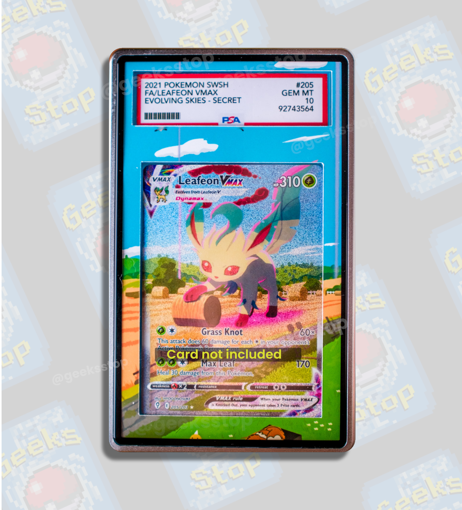 Leafeon VMAX Alt Art PSA CGC Beckett | Display Case Extended Art for P GeeksStop Leafeon VMAX Alt Art PSA CGC Beckett | Display Case Extended Art for P GeeksStop