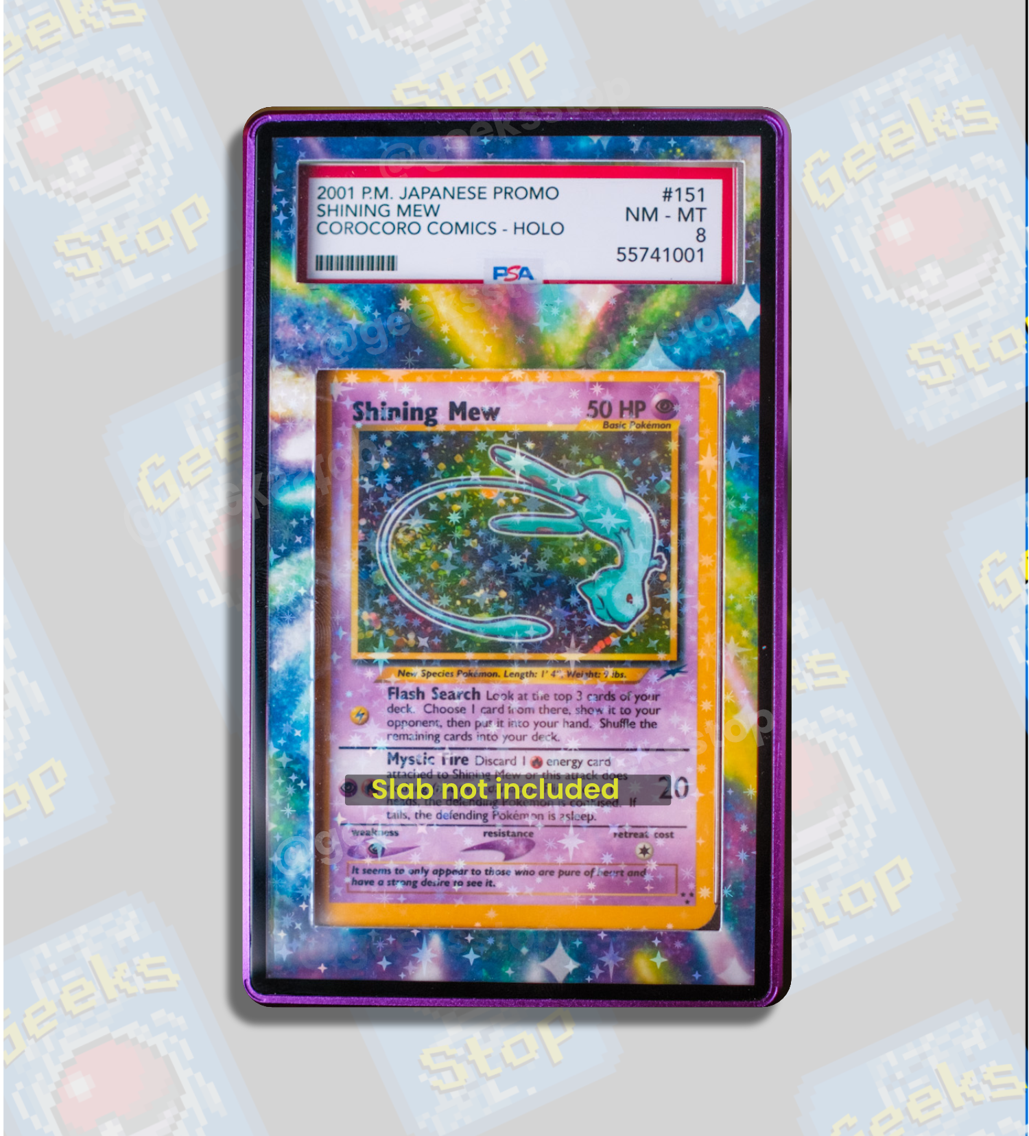 Shining Mew CoroCoro #151 PSA CGC Beckett | Extended Art Custom Displa GeeksStop Shining Mew CoroCoro #151 PSA CGC Beckett | Extended Art Custom Displa GeeksStop