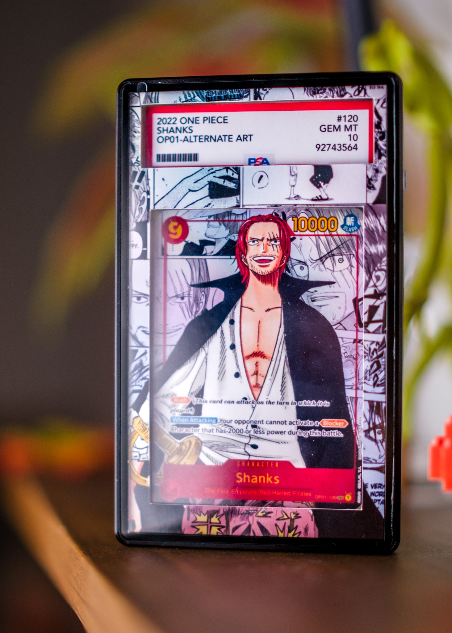Shanks Manga PSA CGC Beckett | Display Case Extended Art for Graded One Piece Card