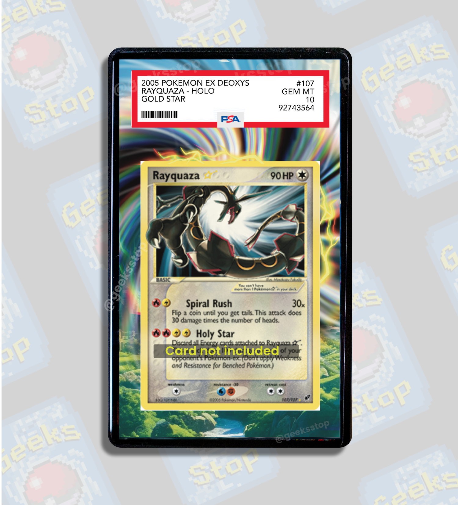 Rayquaza Gold Star PSA CGC Beckett | Graded Display Case Extended Art GeeksStop Rayquaza Gold Star PSA CGC Beckett | Graded Display Case Extended Art GeeksStop